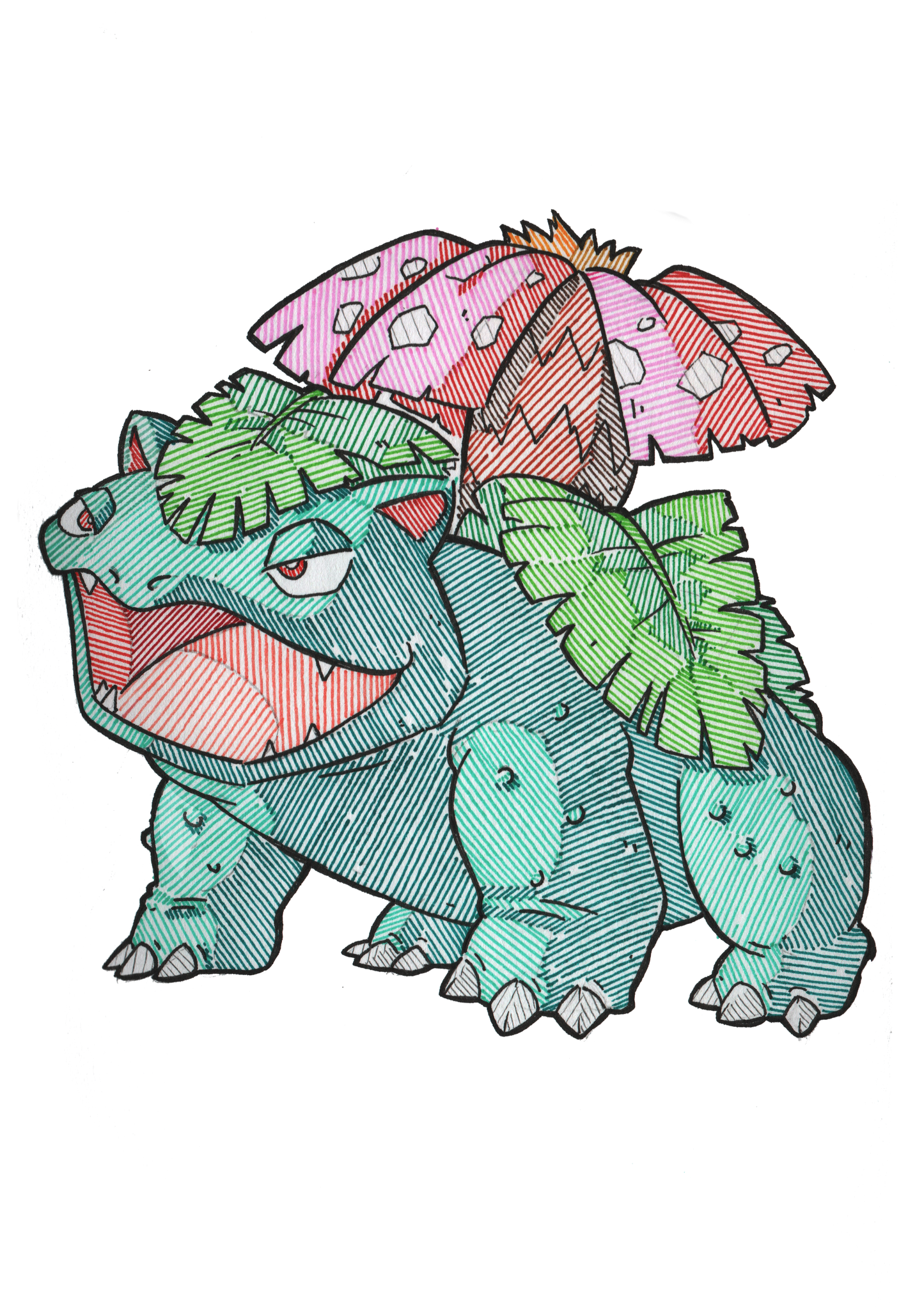3 Prints - Evolution Line Grass Starter - Gen 1