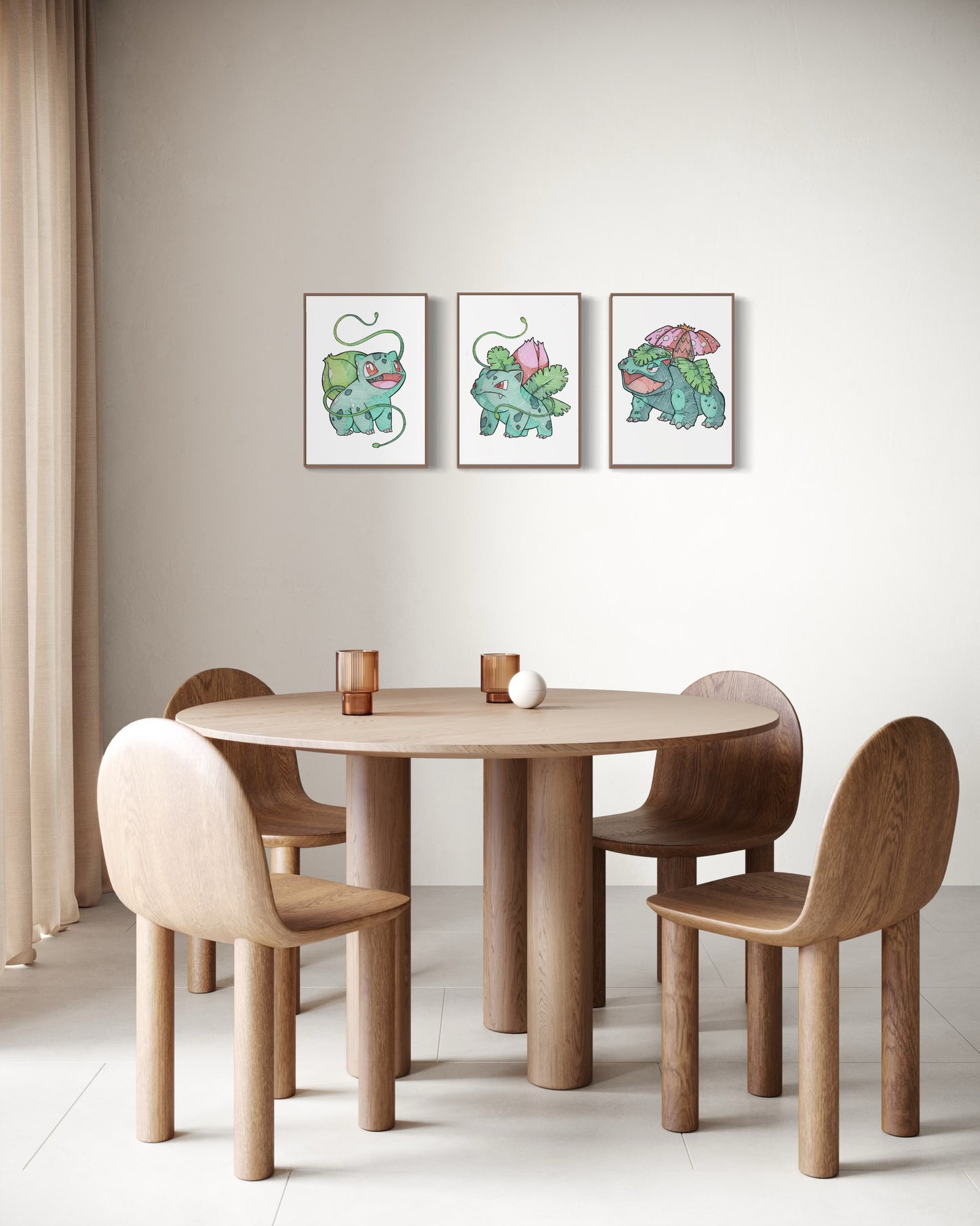 3 Prints - Evolution Line Grass Starter - Gen 1