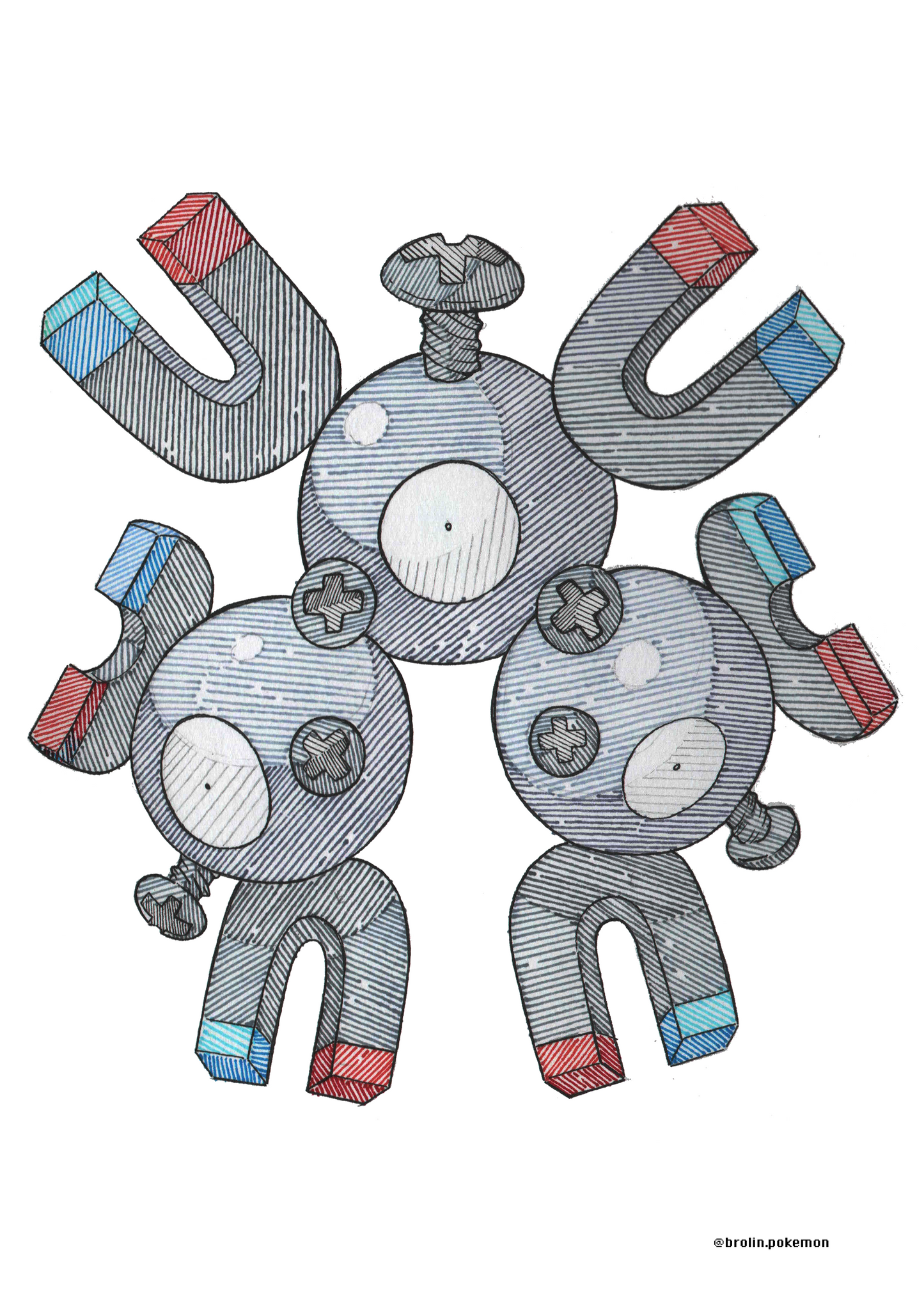 Magnemite & Magneton Prints - A4 Size