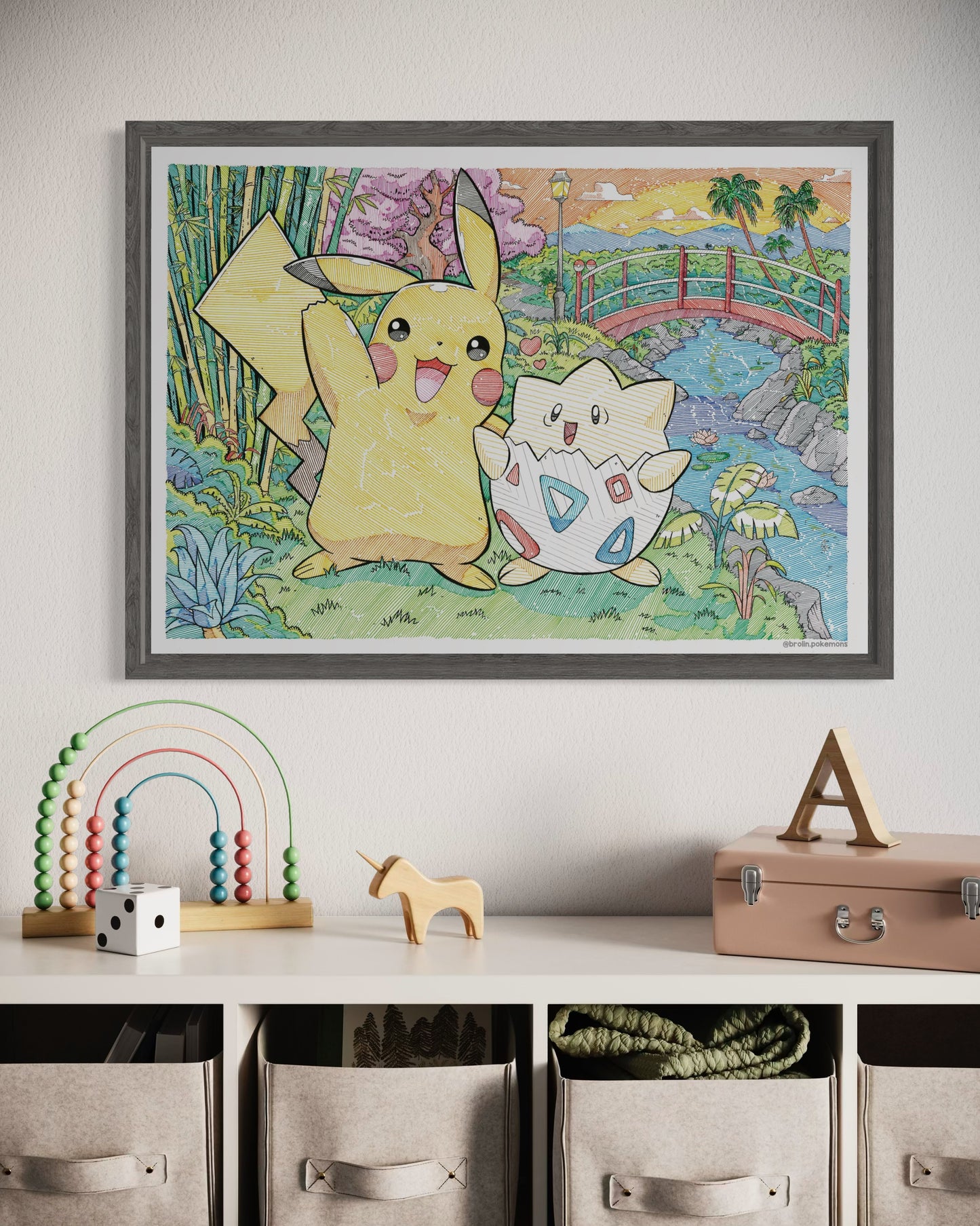 Pikachu & toguepi Print (Large Size)