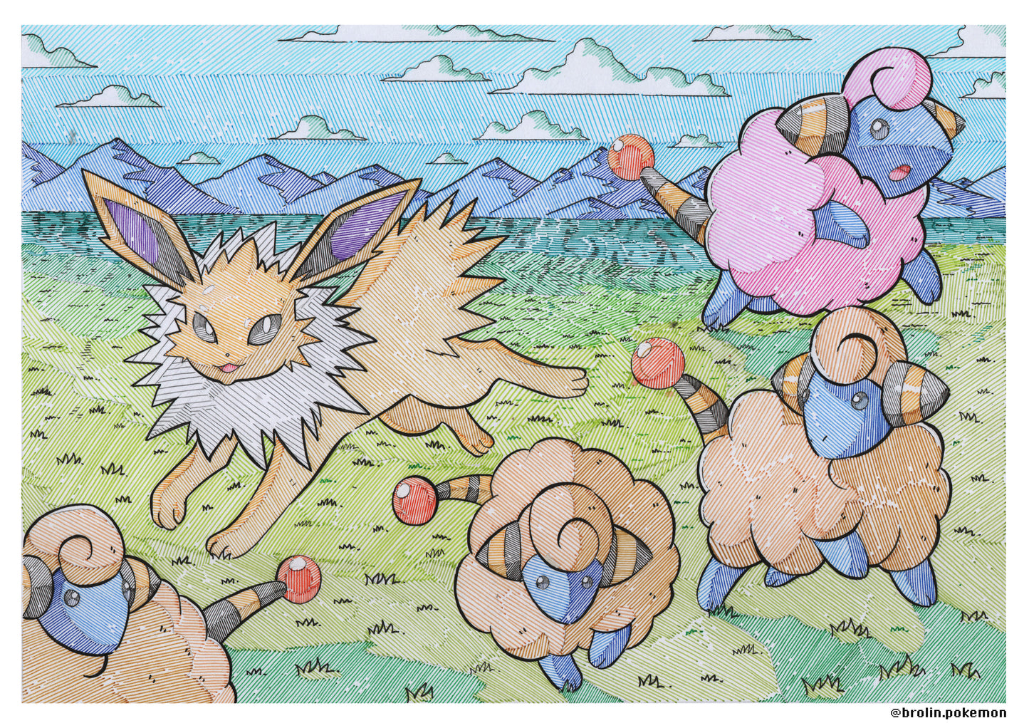Jolteon & Mareep Print