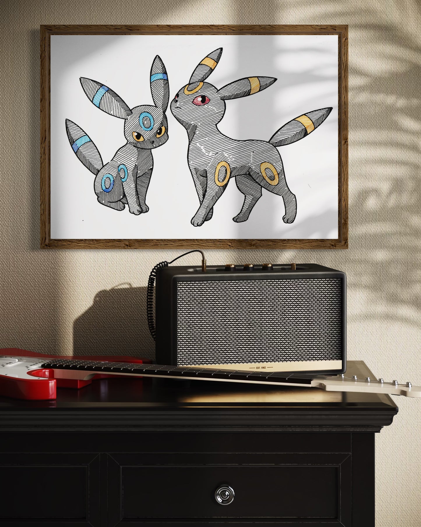 Umbreon & Shiny Umbreon Print (Large Size)