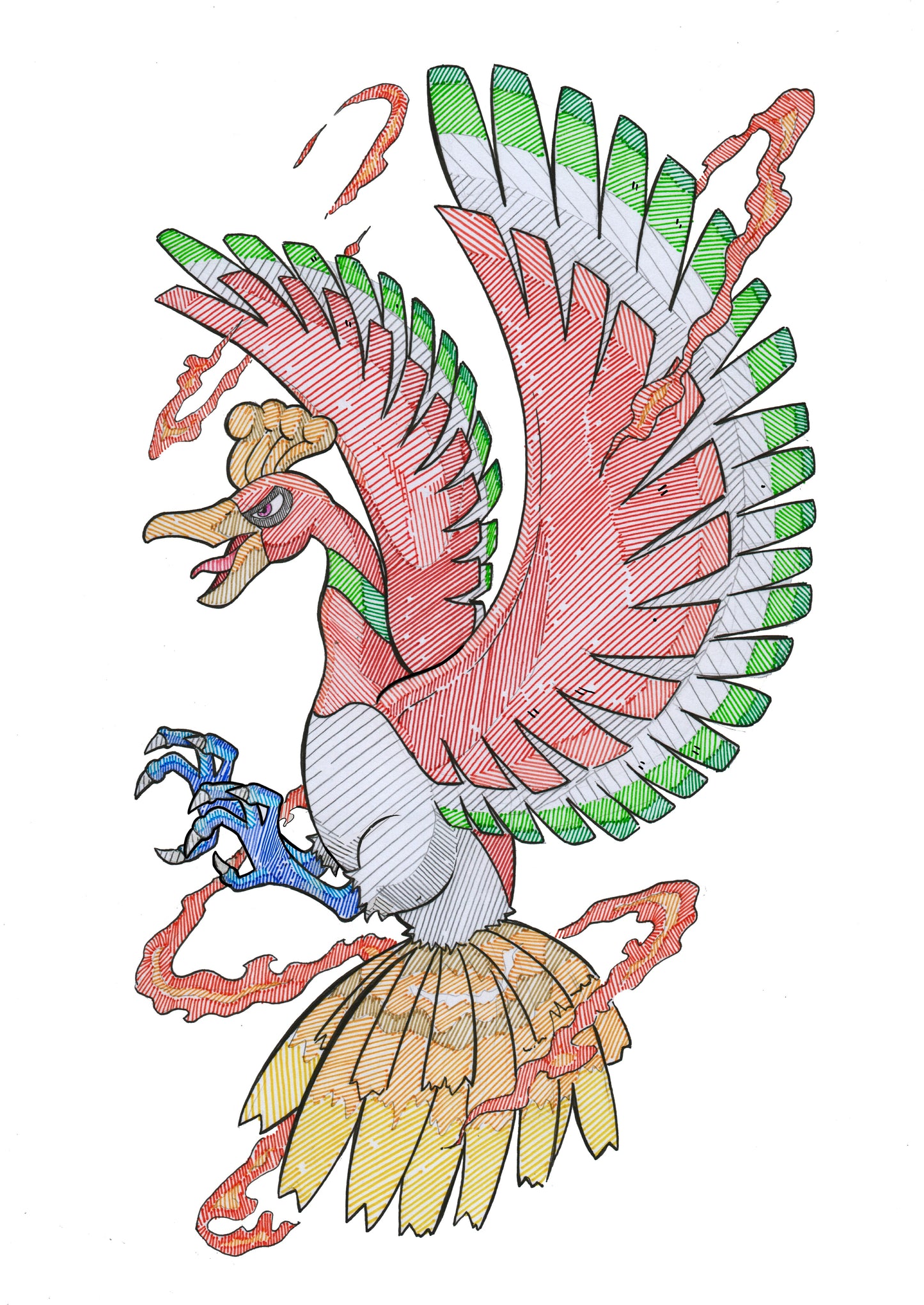 Ho-Oh Print - A4 Size