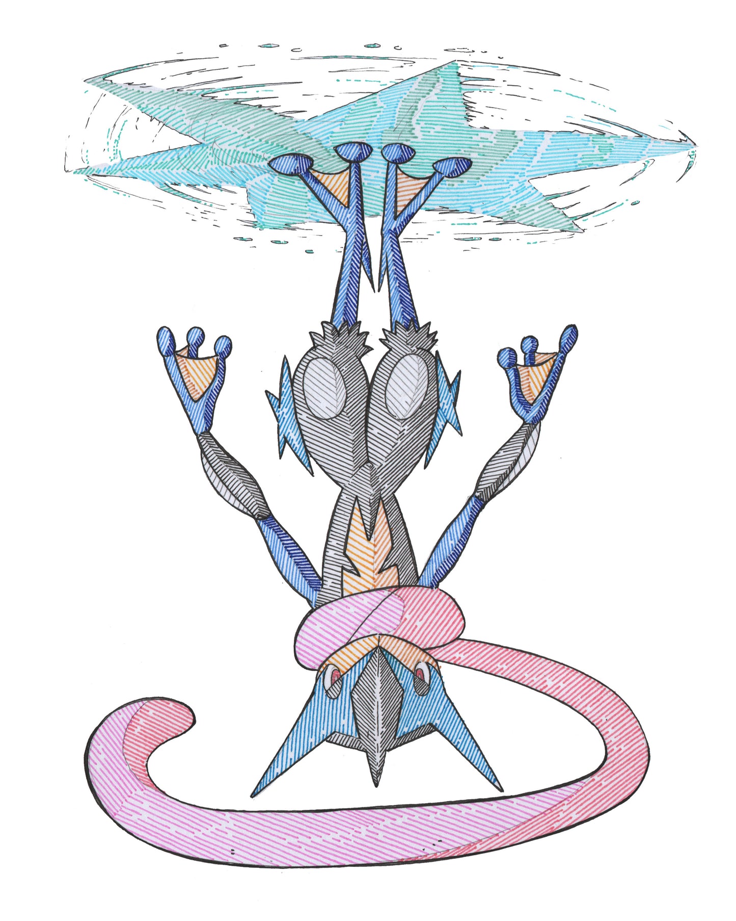 Mega Greninja - Sketchbook Page
