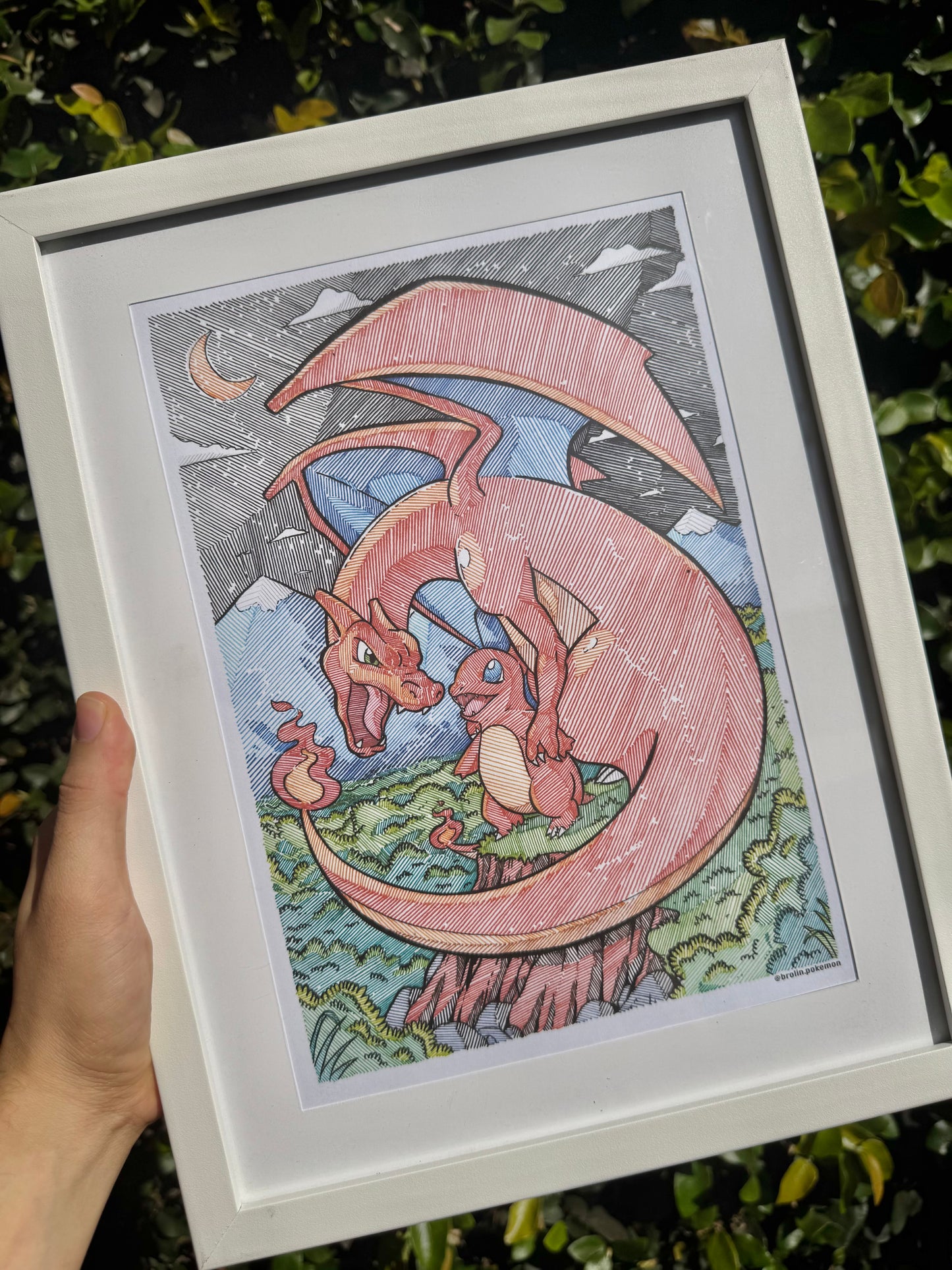 Charizard & Charmander Print