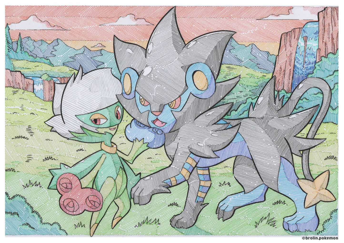 Roserade & Luxray Print