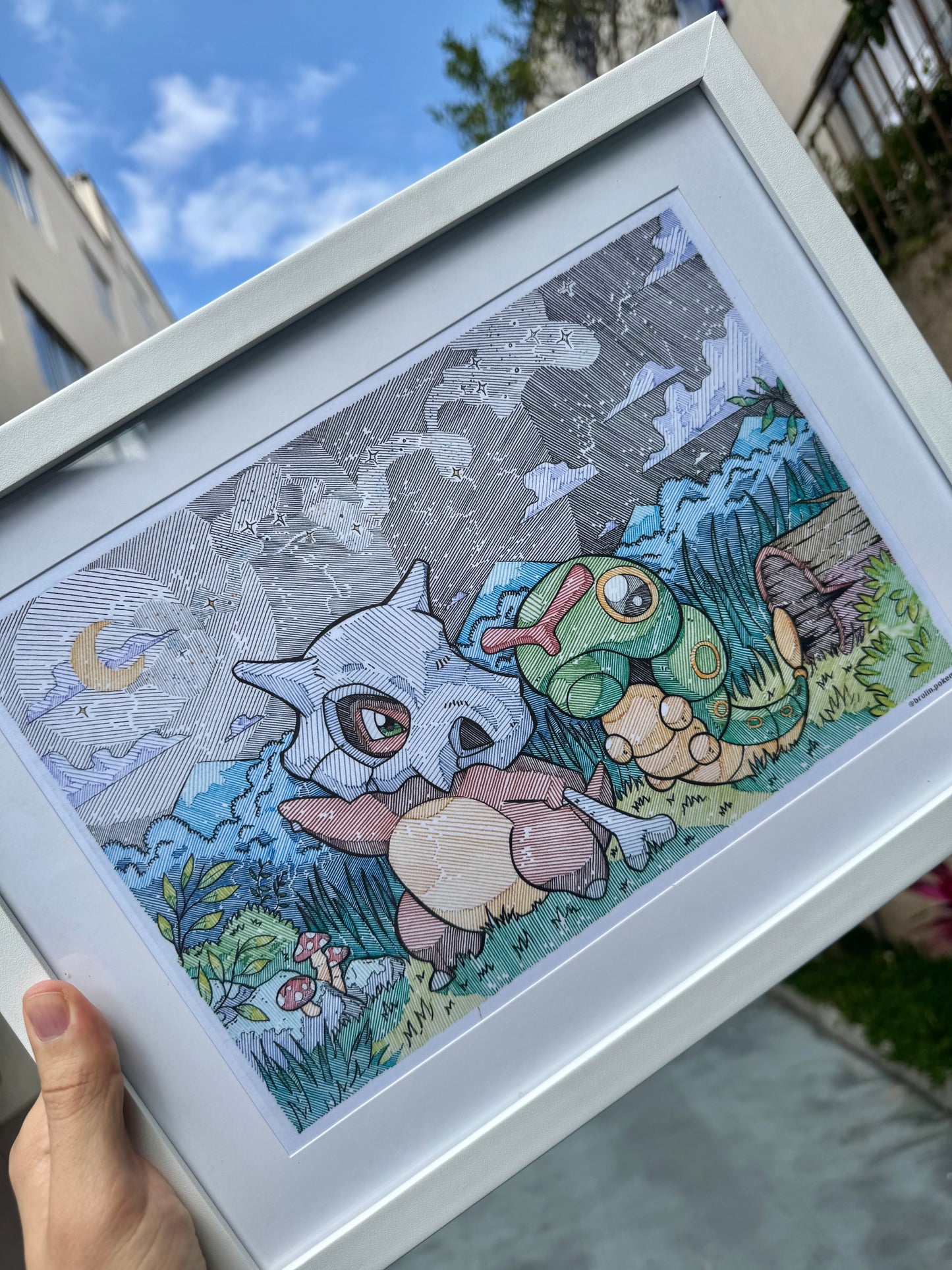 Cubone & Caterpie Print