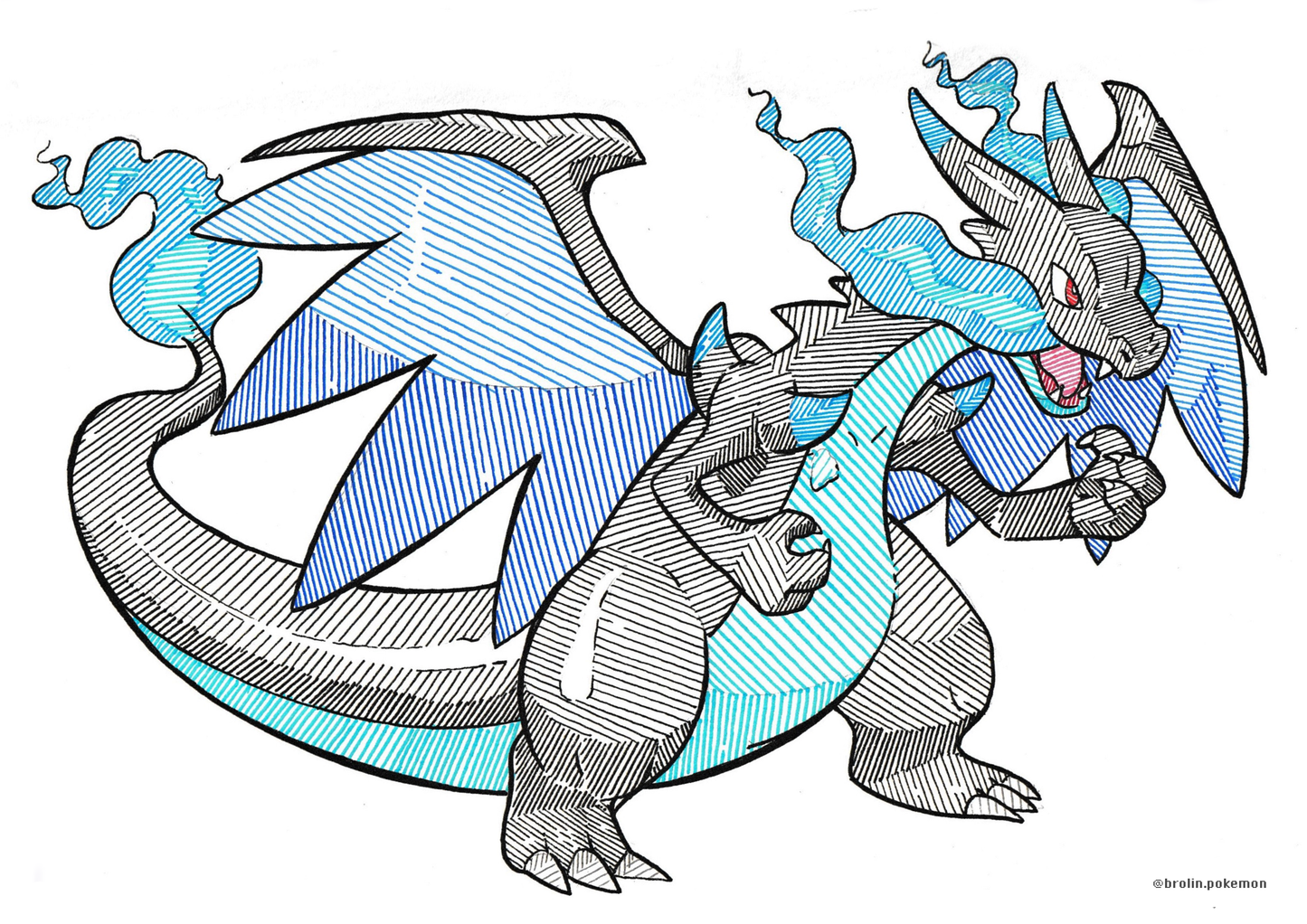 Mega Charizard X Print