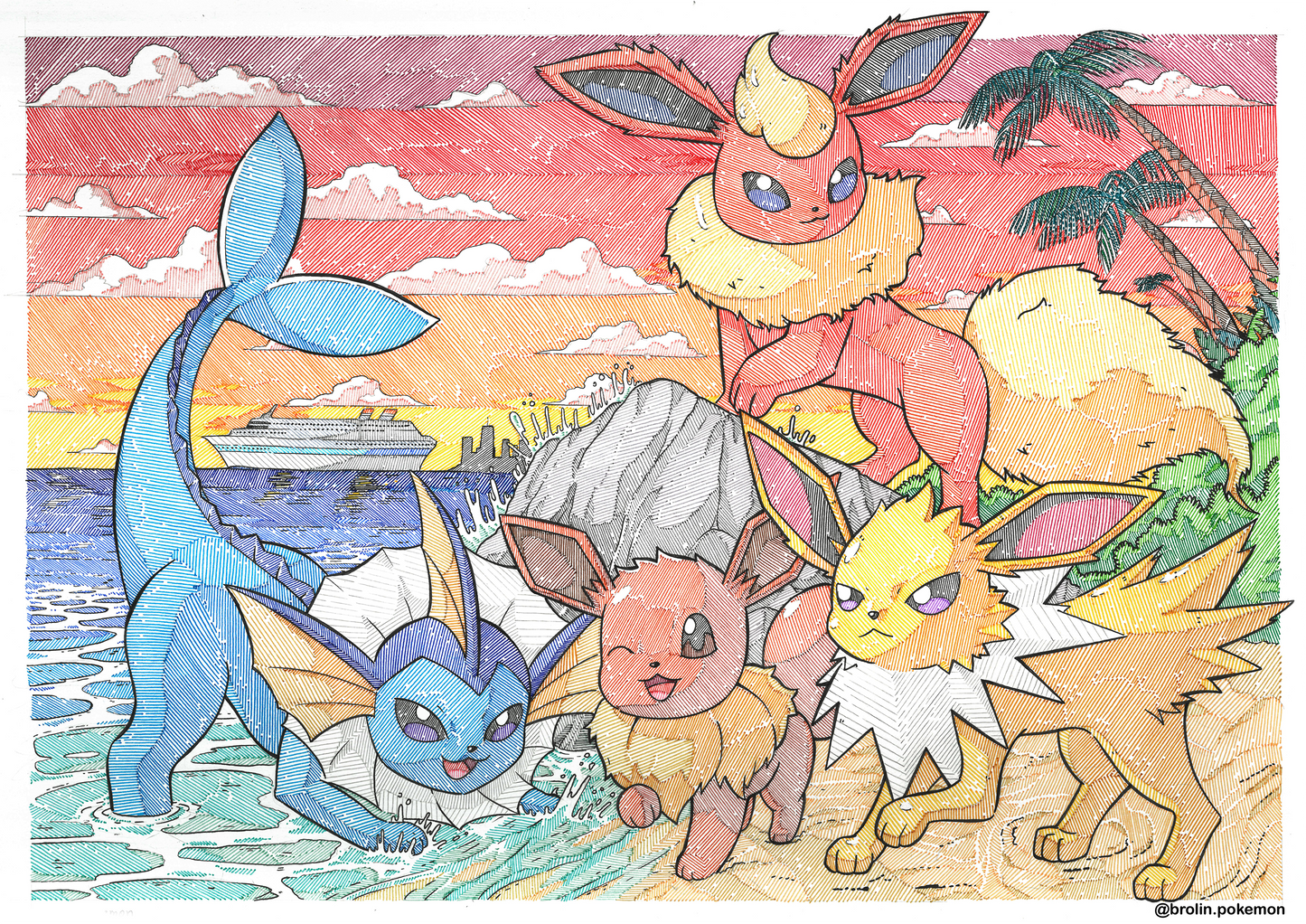 Eevee in Kanto Print - A4 Size