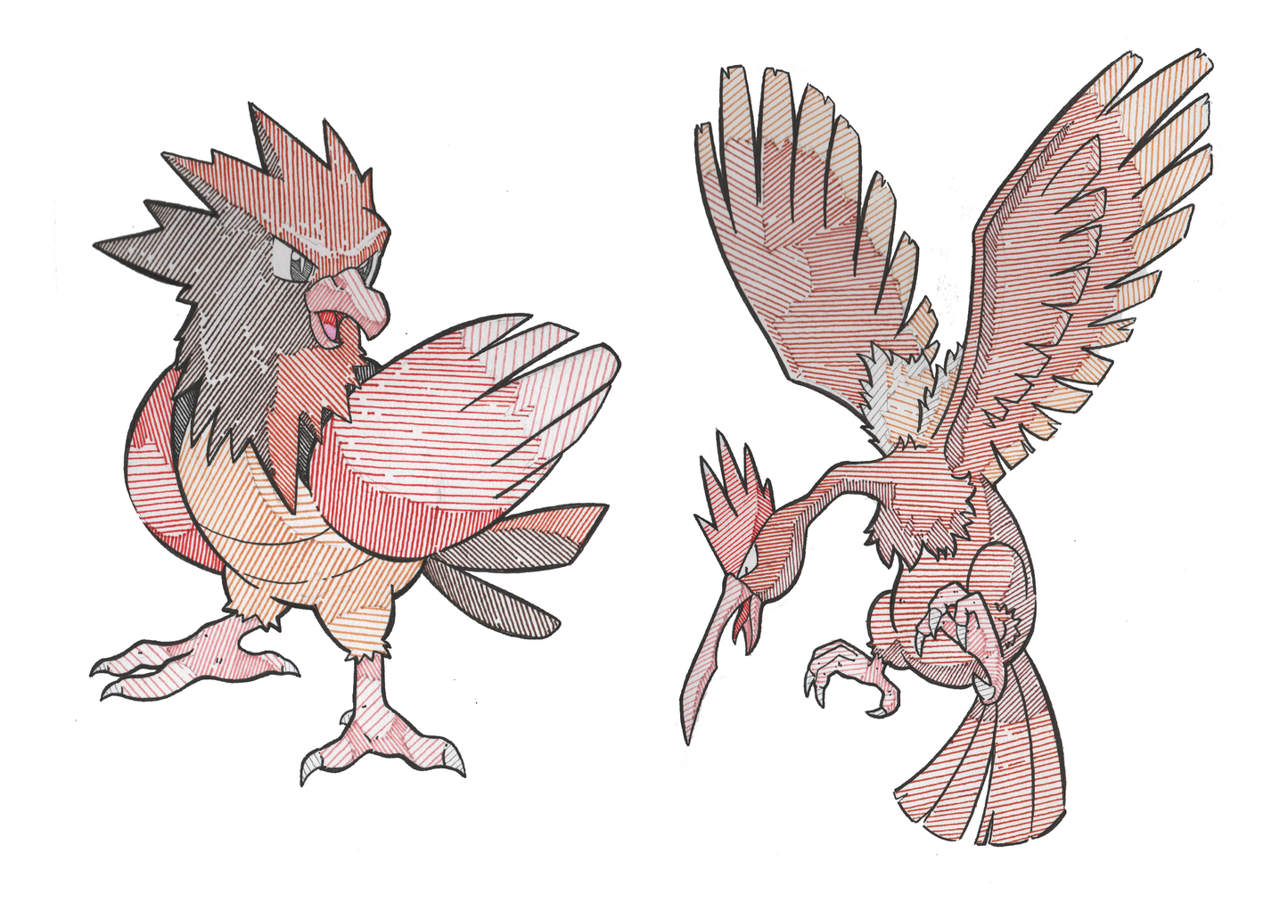 2 Prints - Spearow + Fearow