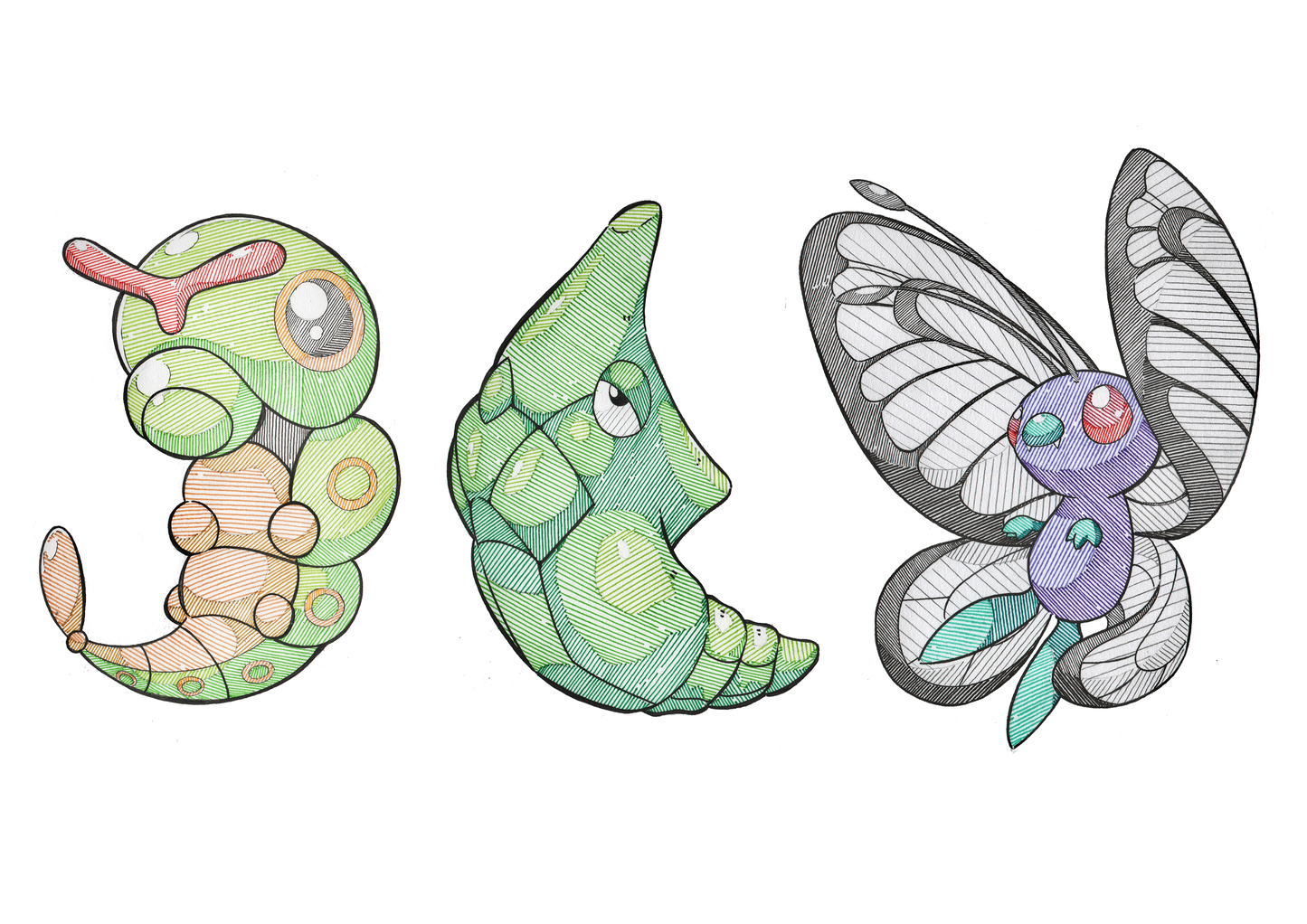 3 Prints - Butterfree Evolution Line
