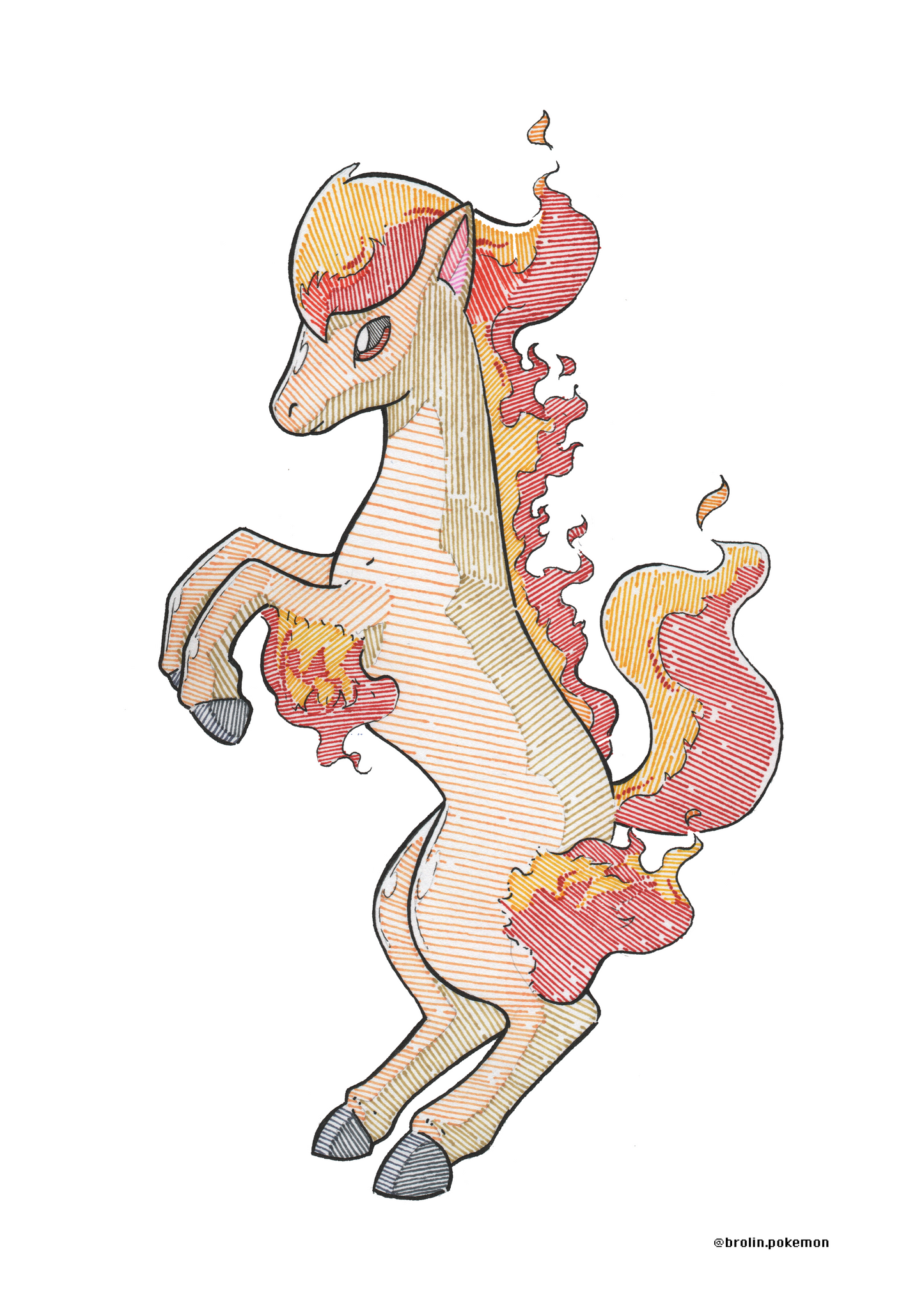 Rapidash & Ponyta Prints - A4 Size