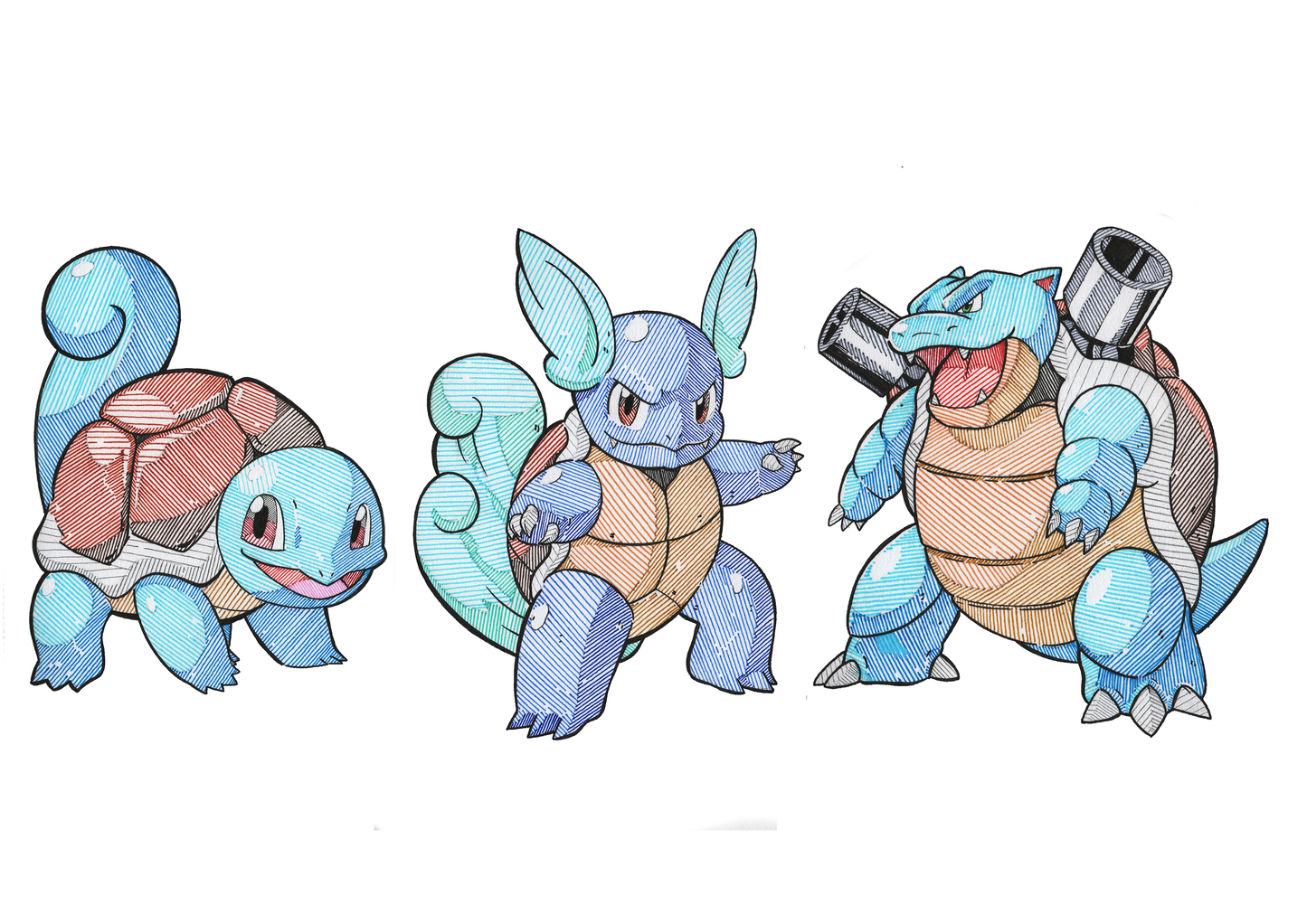 3 Prints - Evolution Line Water Starter - Gen 1