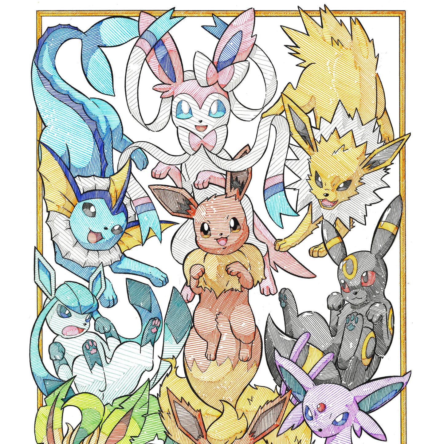 Eevee Evolutions Print (Large Size)