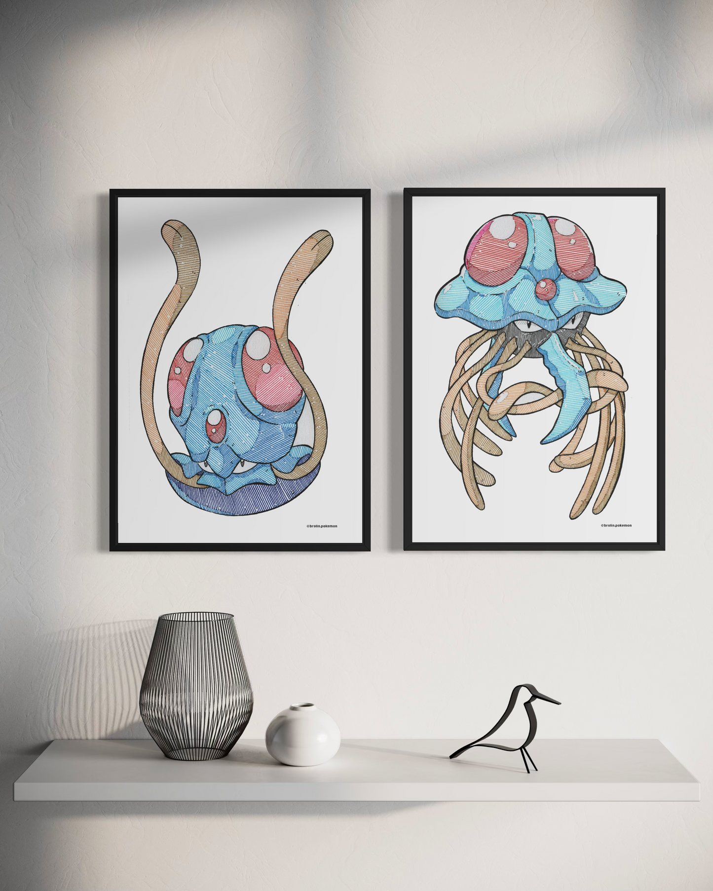 Tentacool & Tentacruel Prints - A4 Size