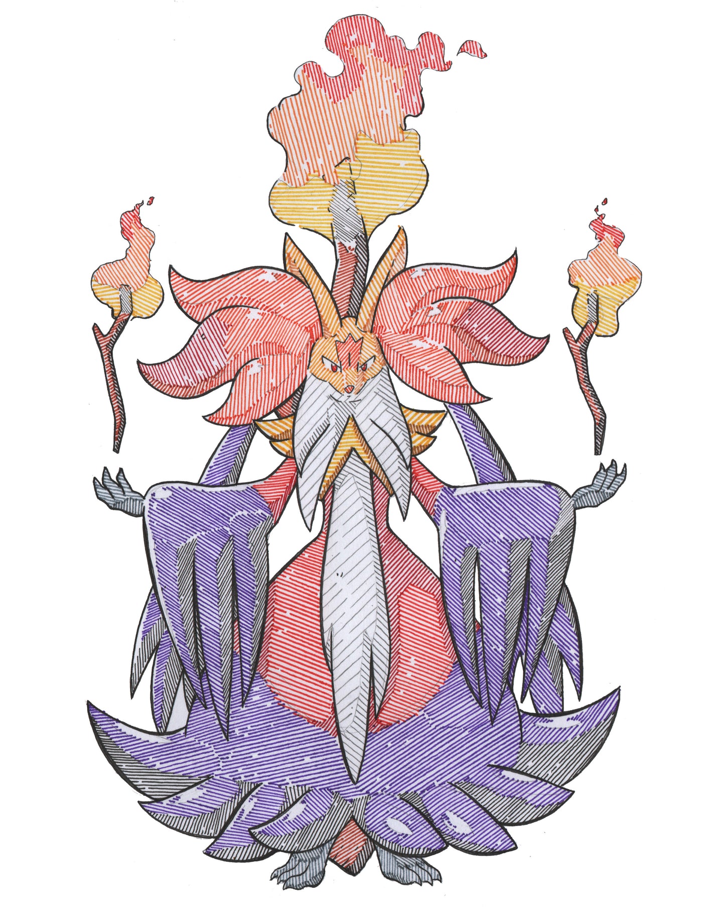 Mega Delphox - Sketchbook Page