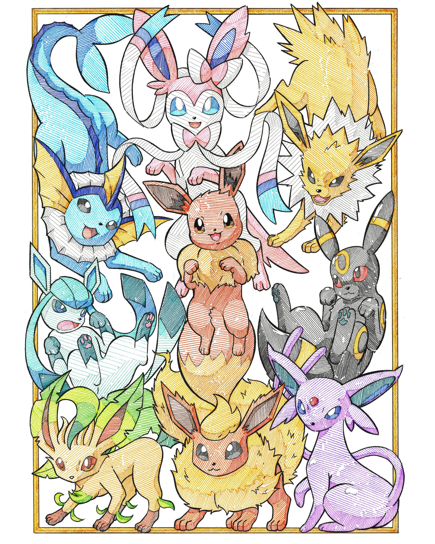 Eevee Evolutions Print (Large Size)