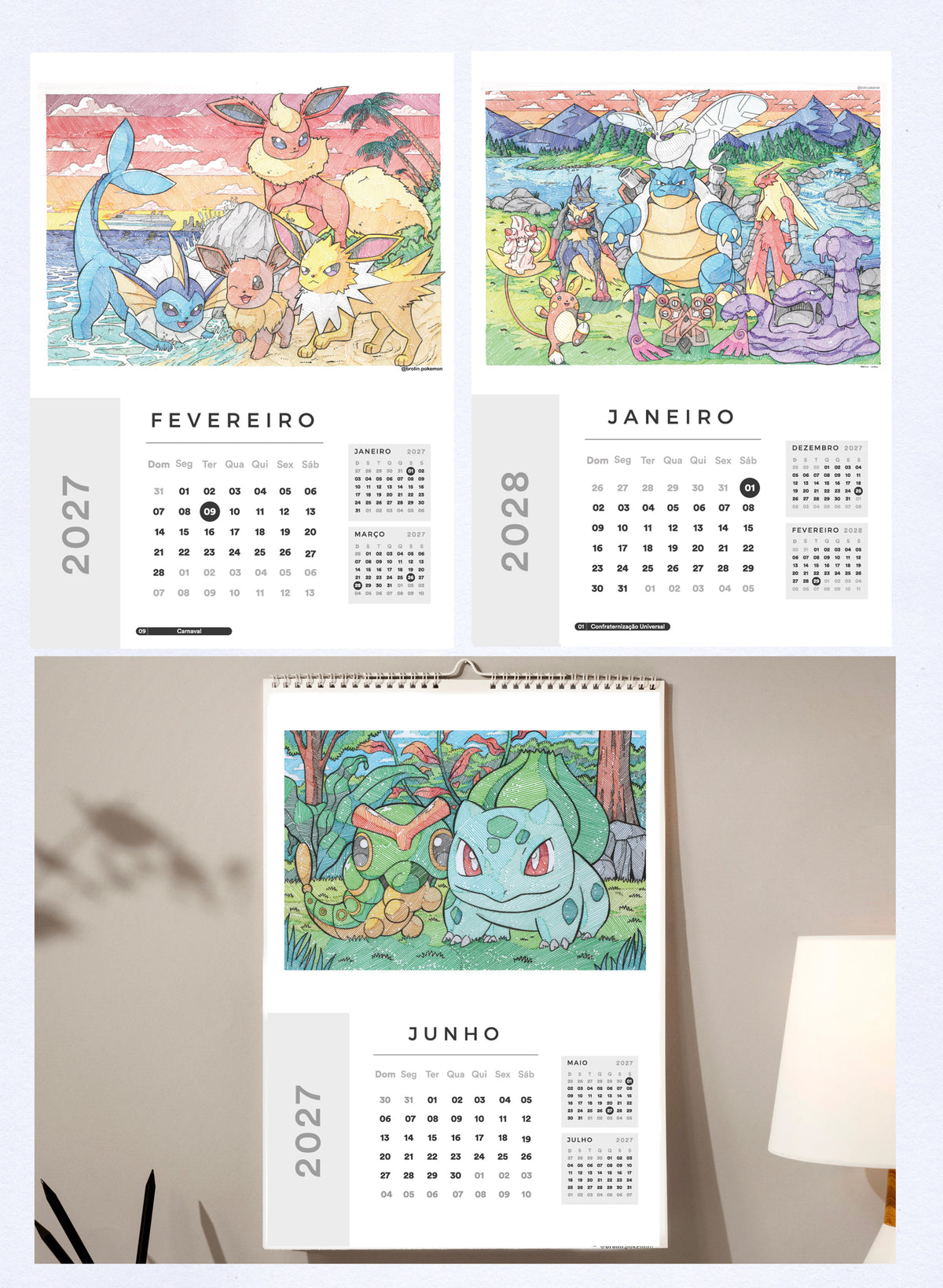 2027 Calendar / Calendário
