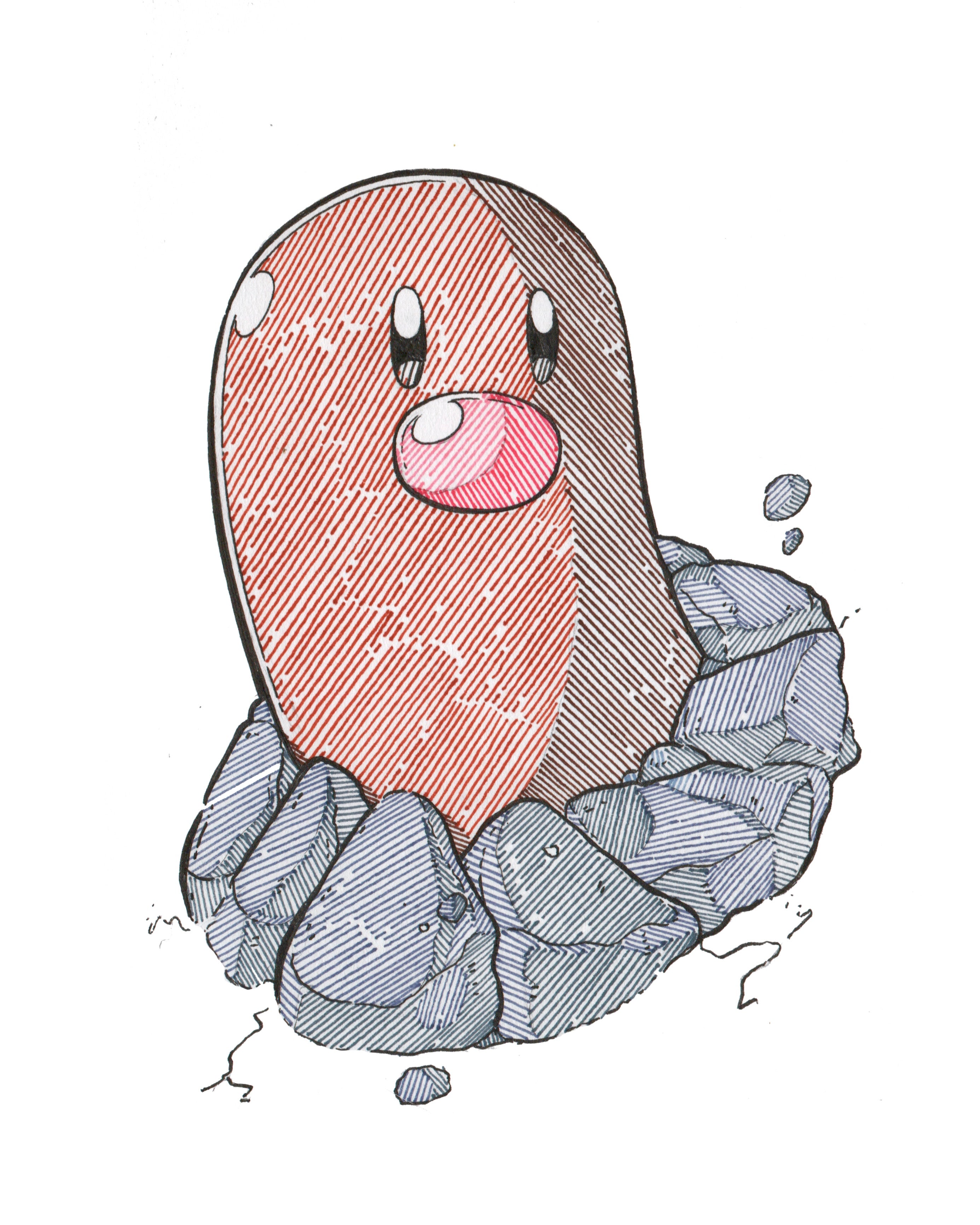 Diglett Sticker – Art by Brólin