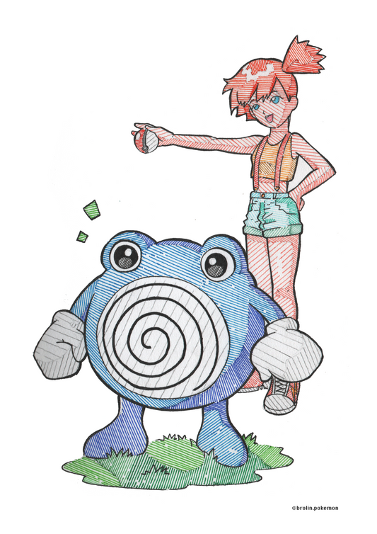 Poliwhirl & Misty Sticker