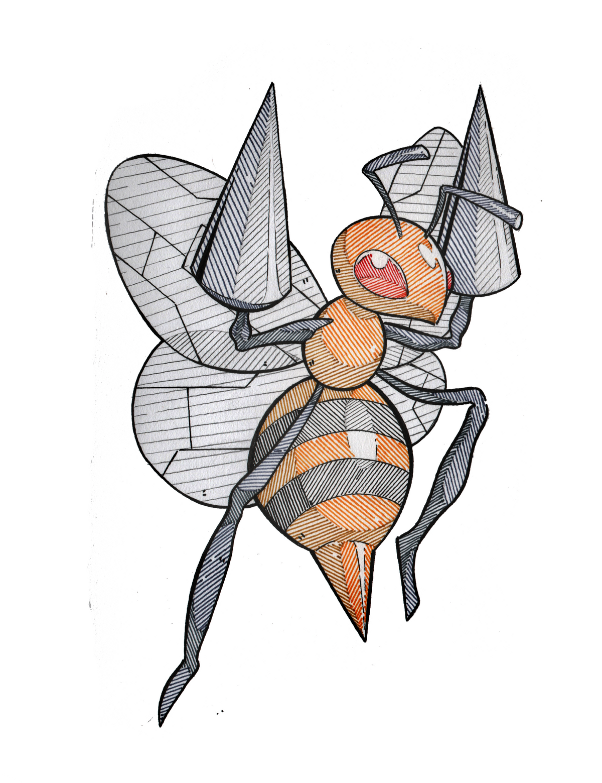 Beedrill Sticker Beedrill Sticker (Kanto Pokédex) – Art by Brólin