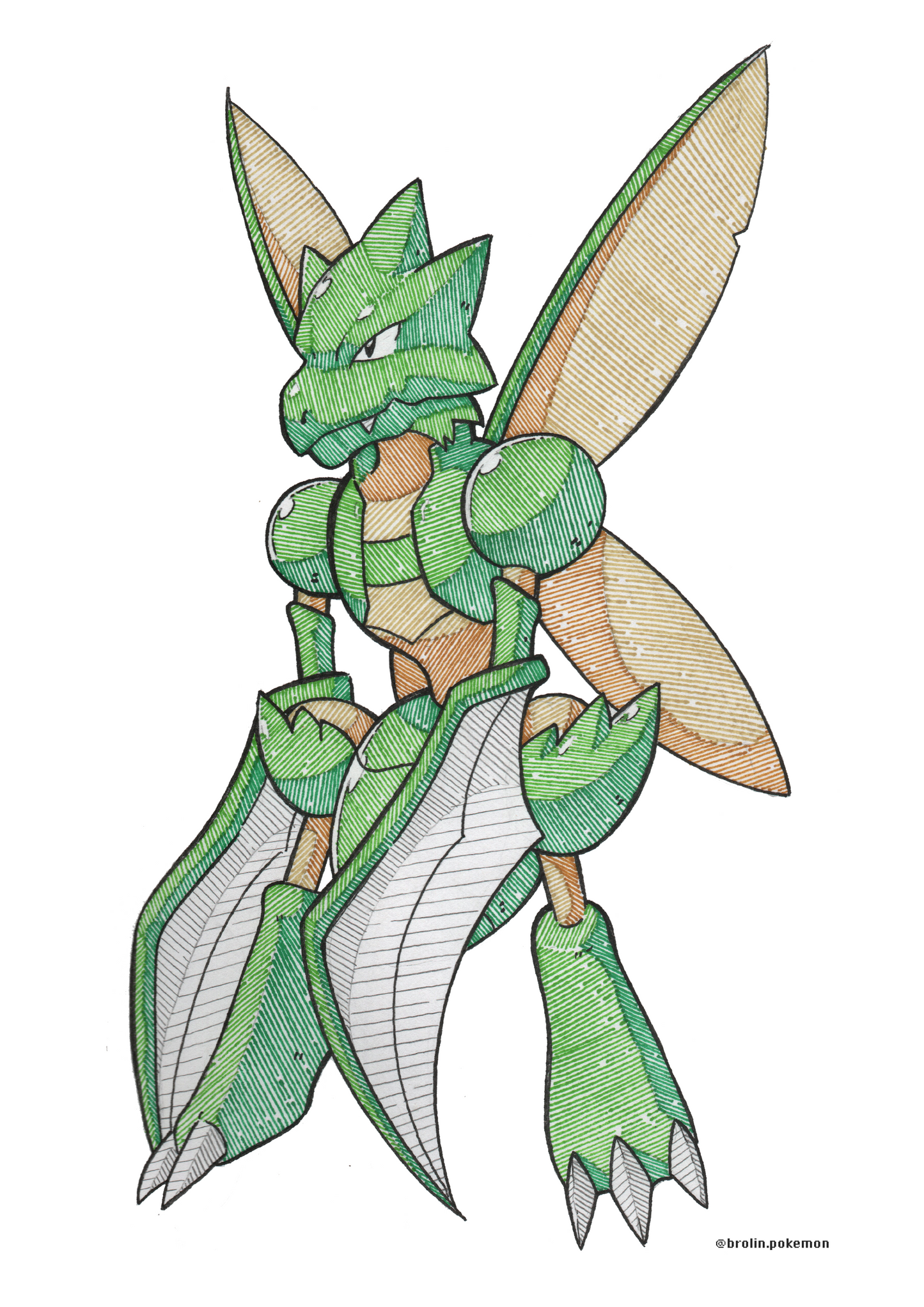 Scyther Print - A4 Size