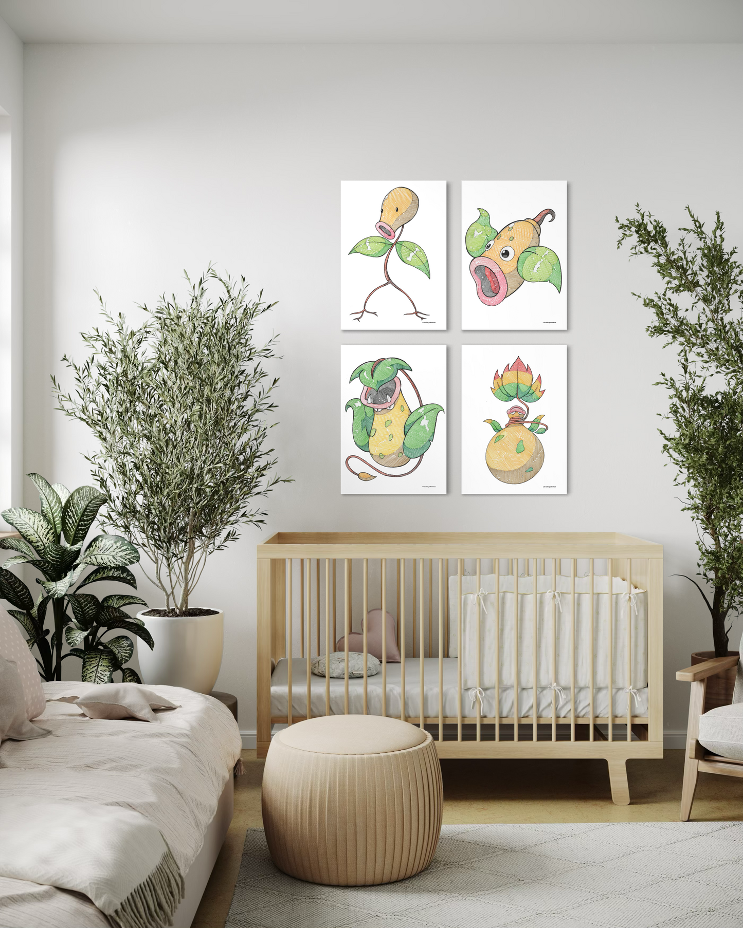 Bellsprout, Weepinbell, Victreebel & Mega Victreebel Prints - A3 Size