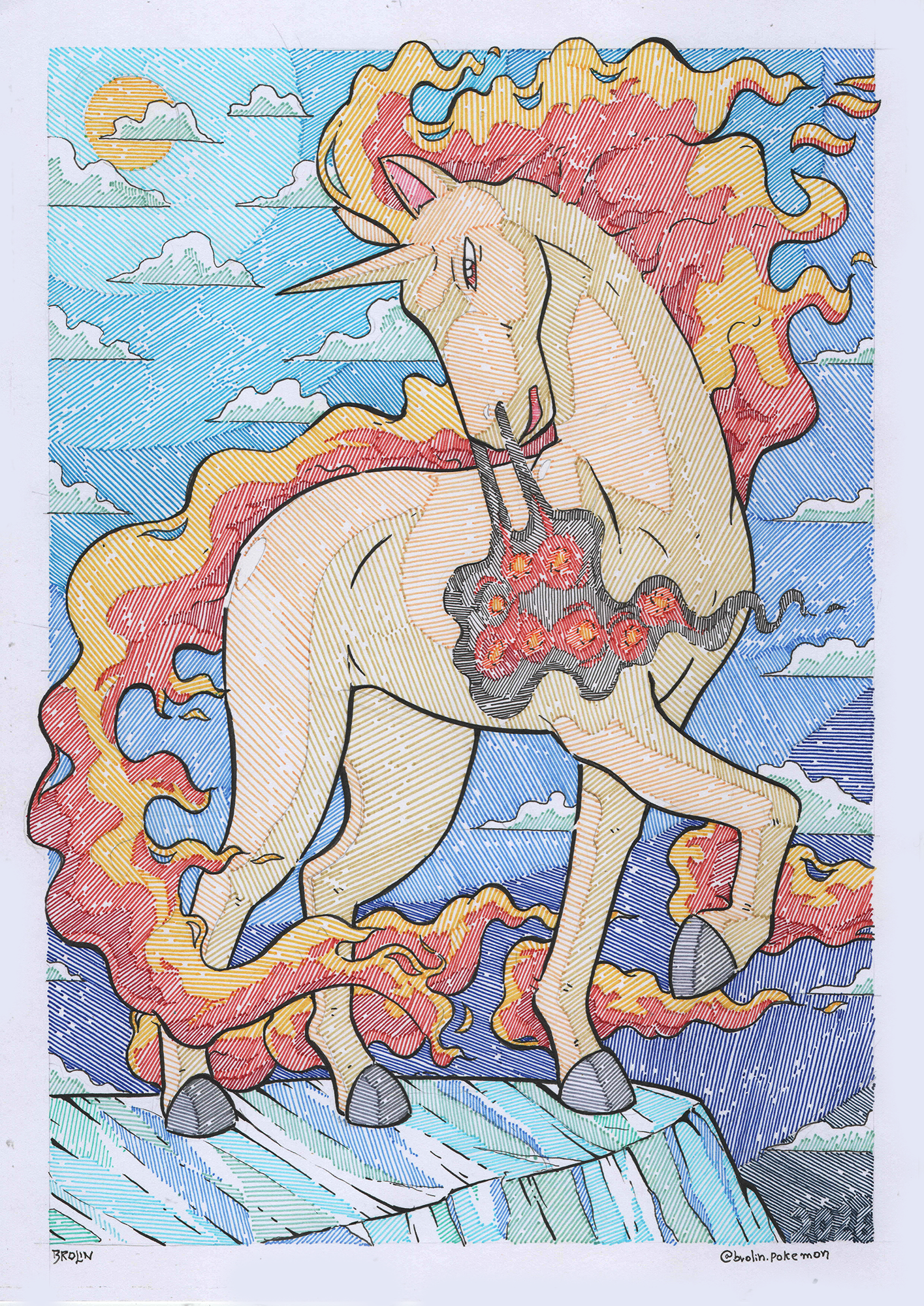 Rapidash - (Original Art / Arte Original)