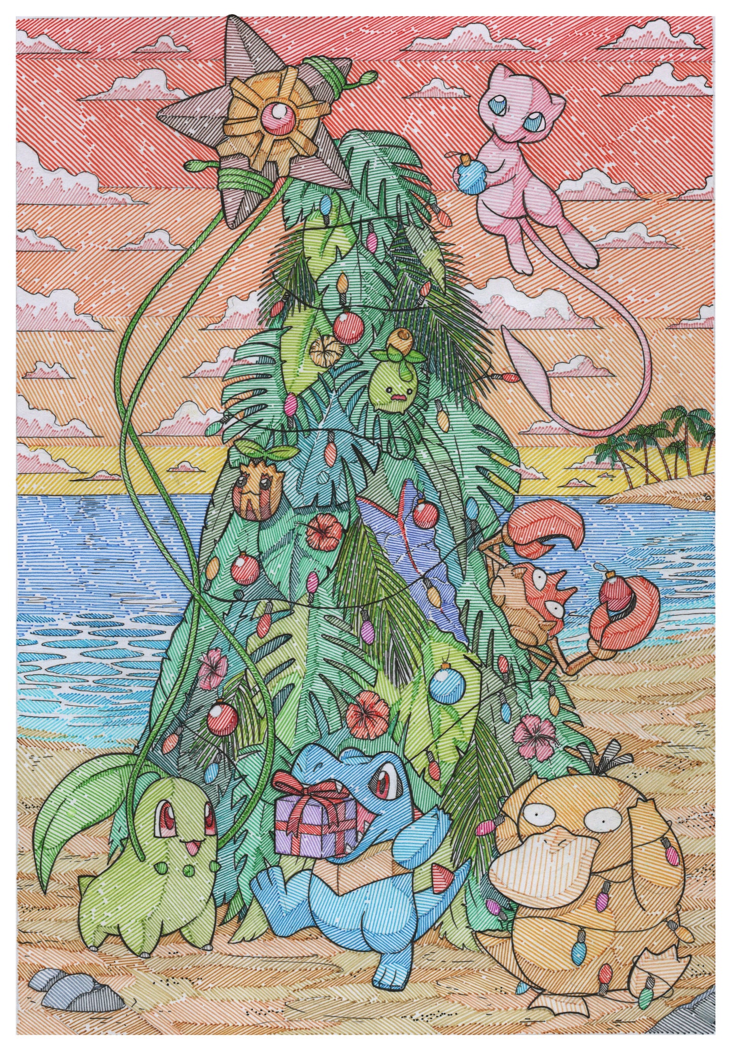 Tropical Christmas Print - A3 Size