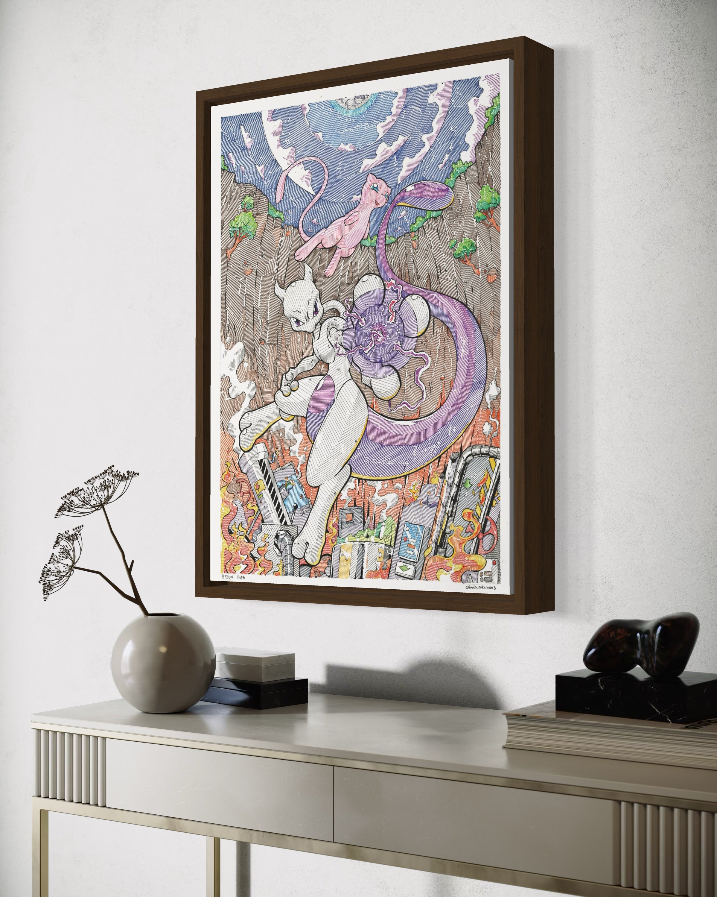 Mewtwo’s Revenge Print (Large Size) – Art by Brólin