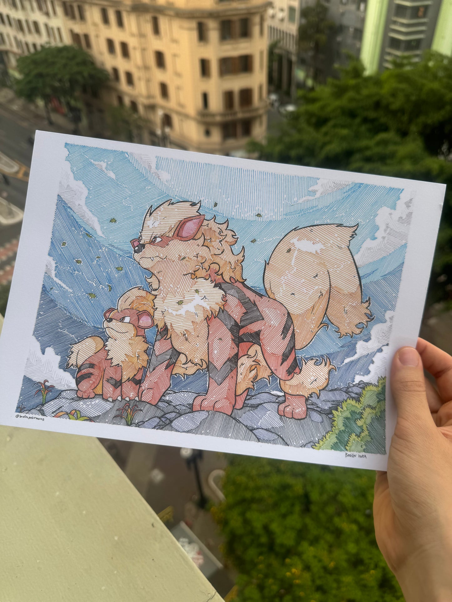 Arcanine & Growlithe Print