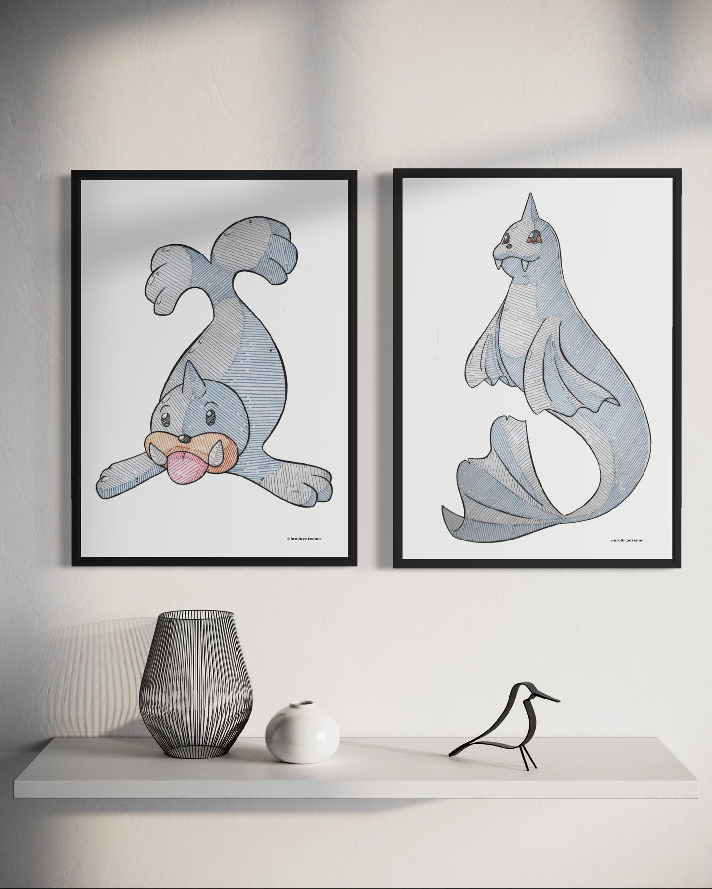 Seel & Dewgong Prints - A3 Size