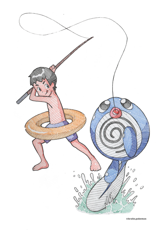 Poliwag & Trainer Sticker