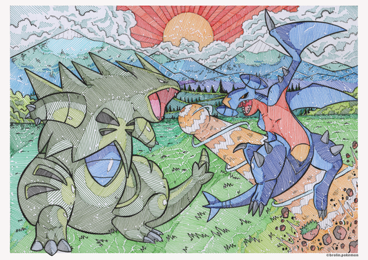 Tyranitar X Garchomp Print