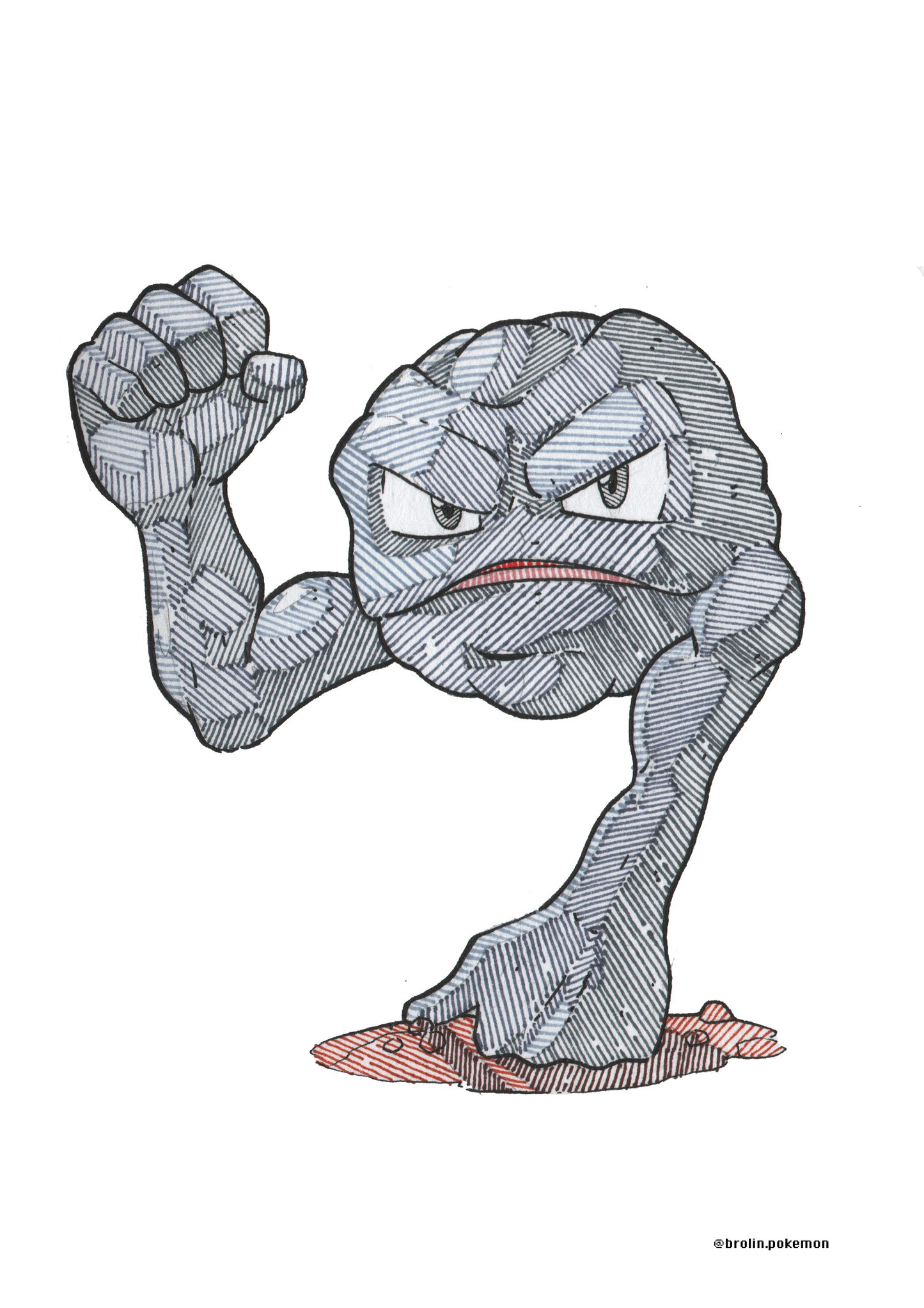 Geodude, Graveler & Golem Prints - A3 Size