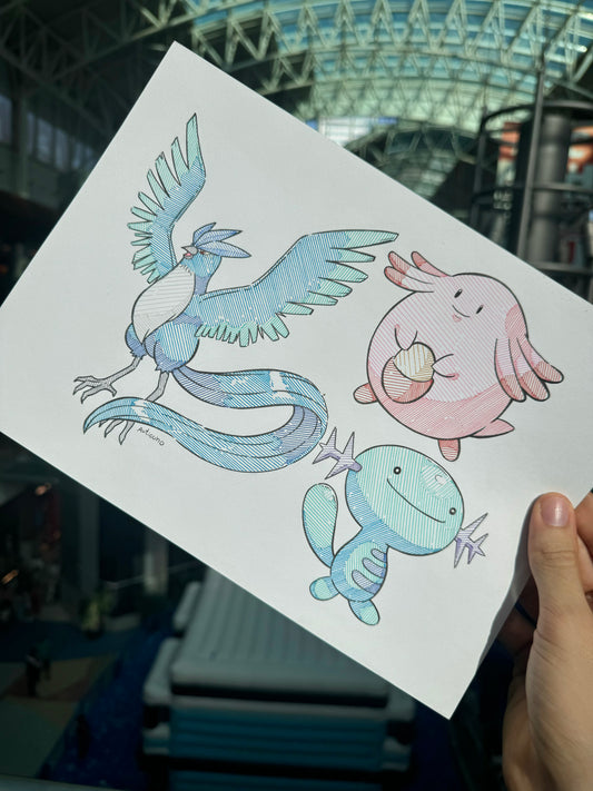 Articuno, Chansey and Wooper