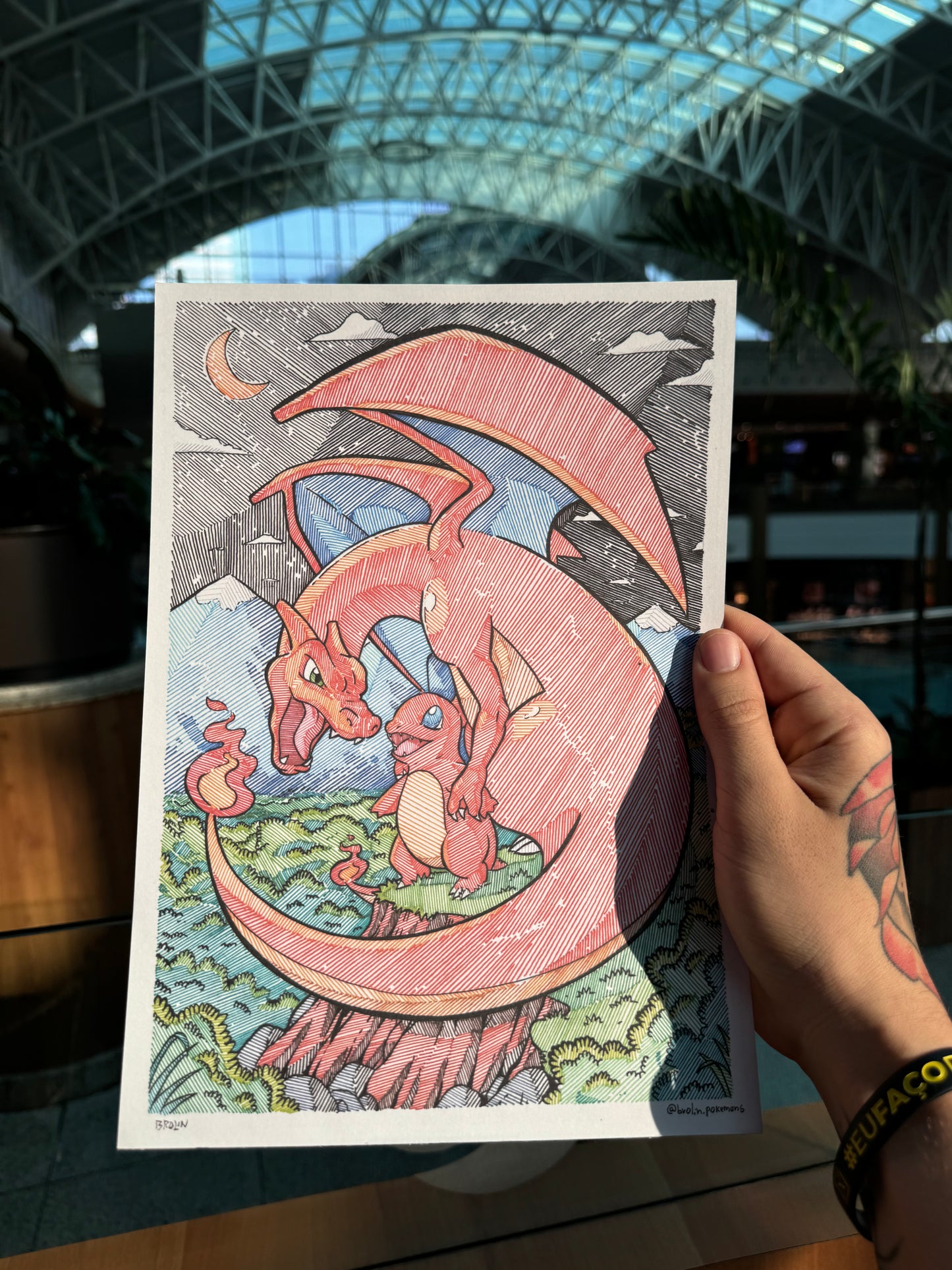 Charizard & Charmander Print