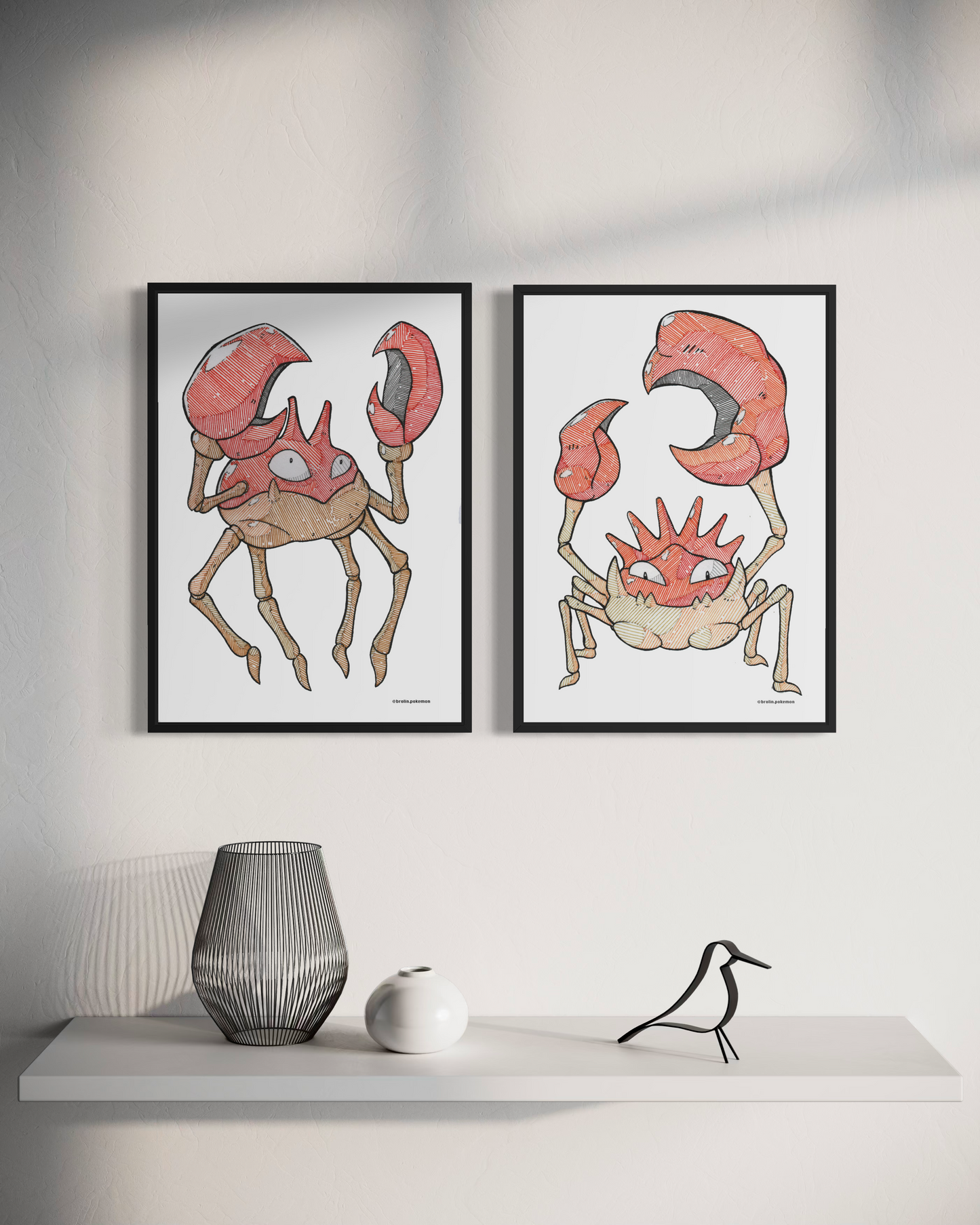 Krabby & Kingler Prints - A4 Size