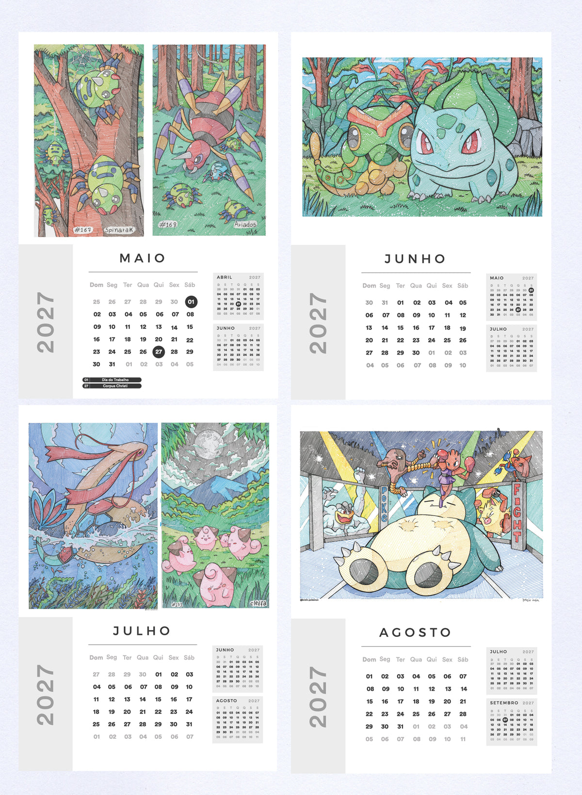 2027 Calendar / Calendário