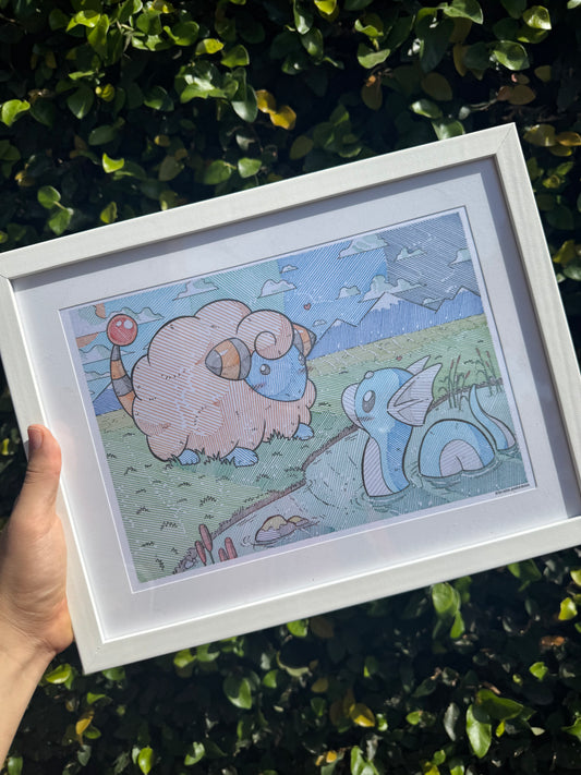 Mareep & Dratini Print