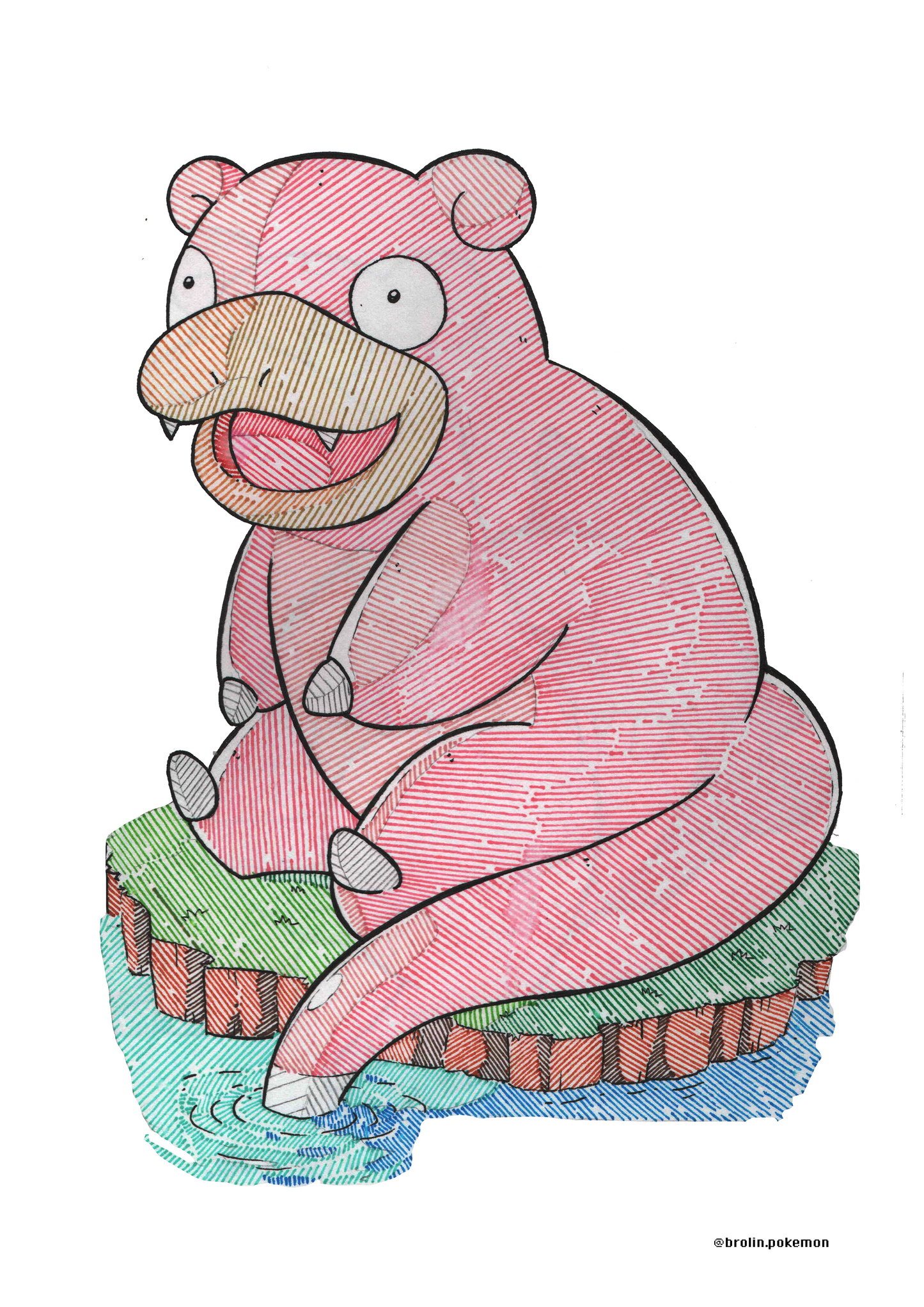Slowpoke & Slowbro Prints - A3 Size