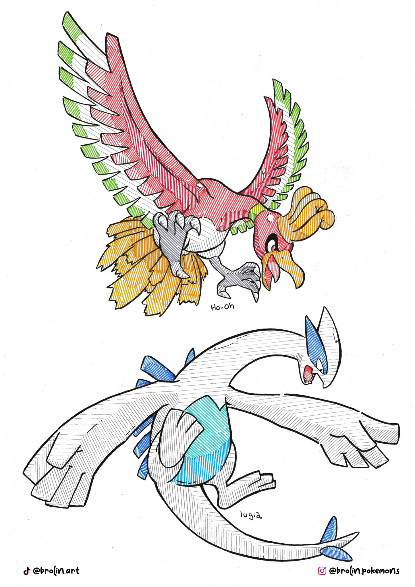 Ho-Oh & Lugia Print