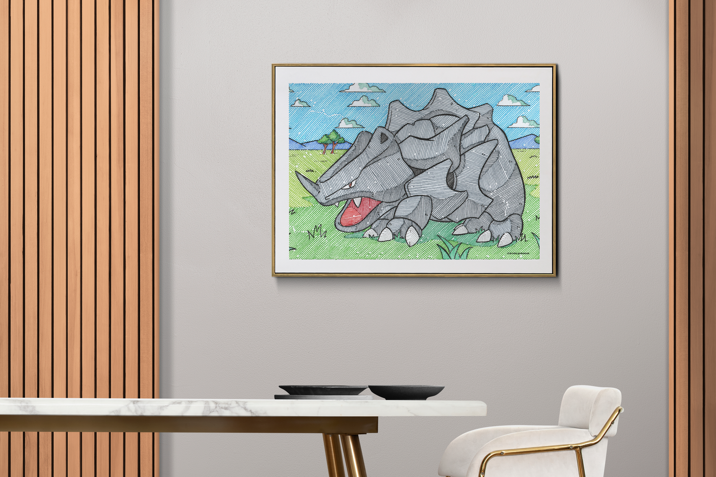 Rhyhorn Print - A3 Size
