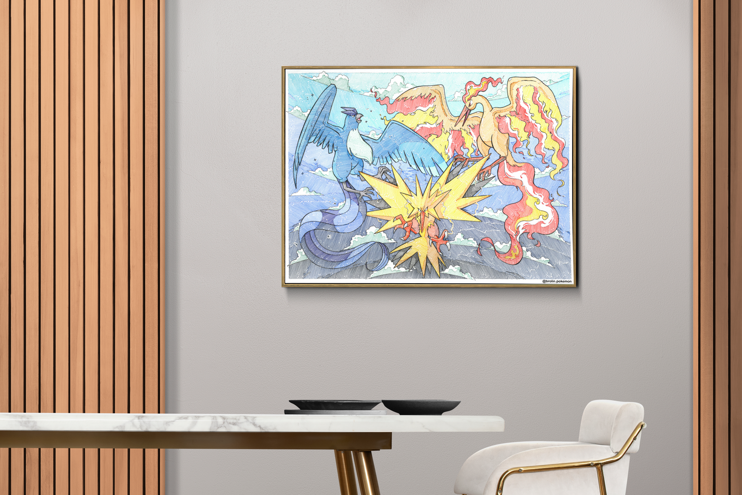 Articuno, Moltres & Zapdos Print - A3 Size