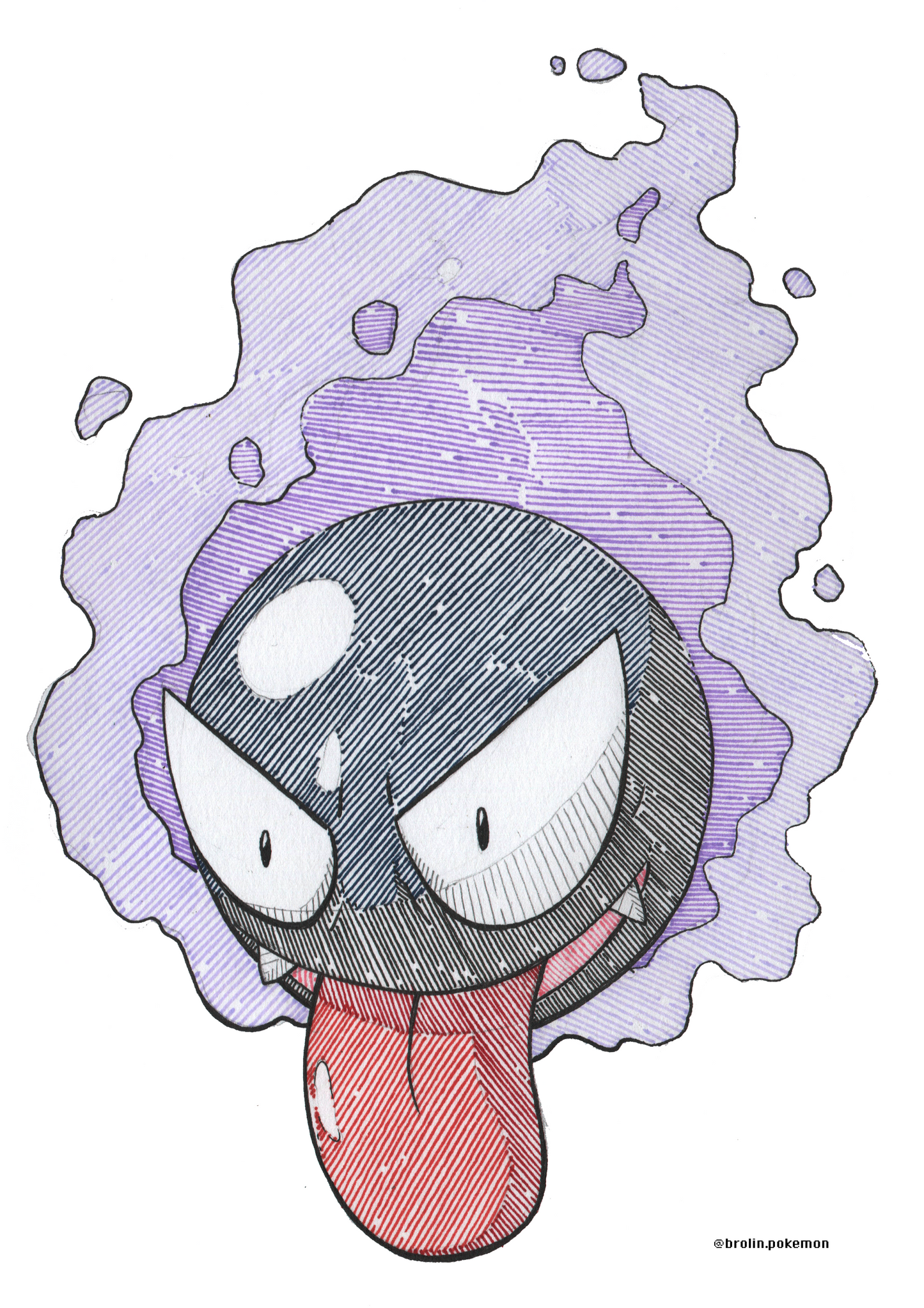 Gastly Pokédex Print - A4 Size