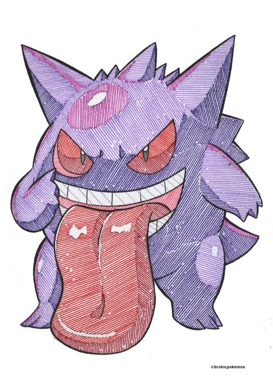 Gengar Pokédex Print - A4 Size