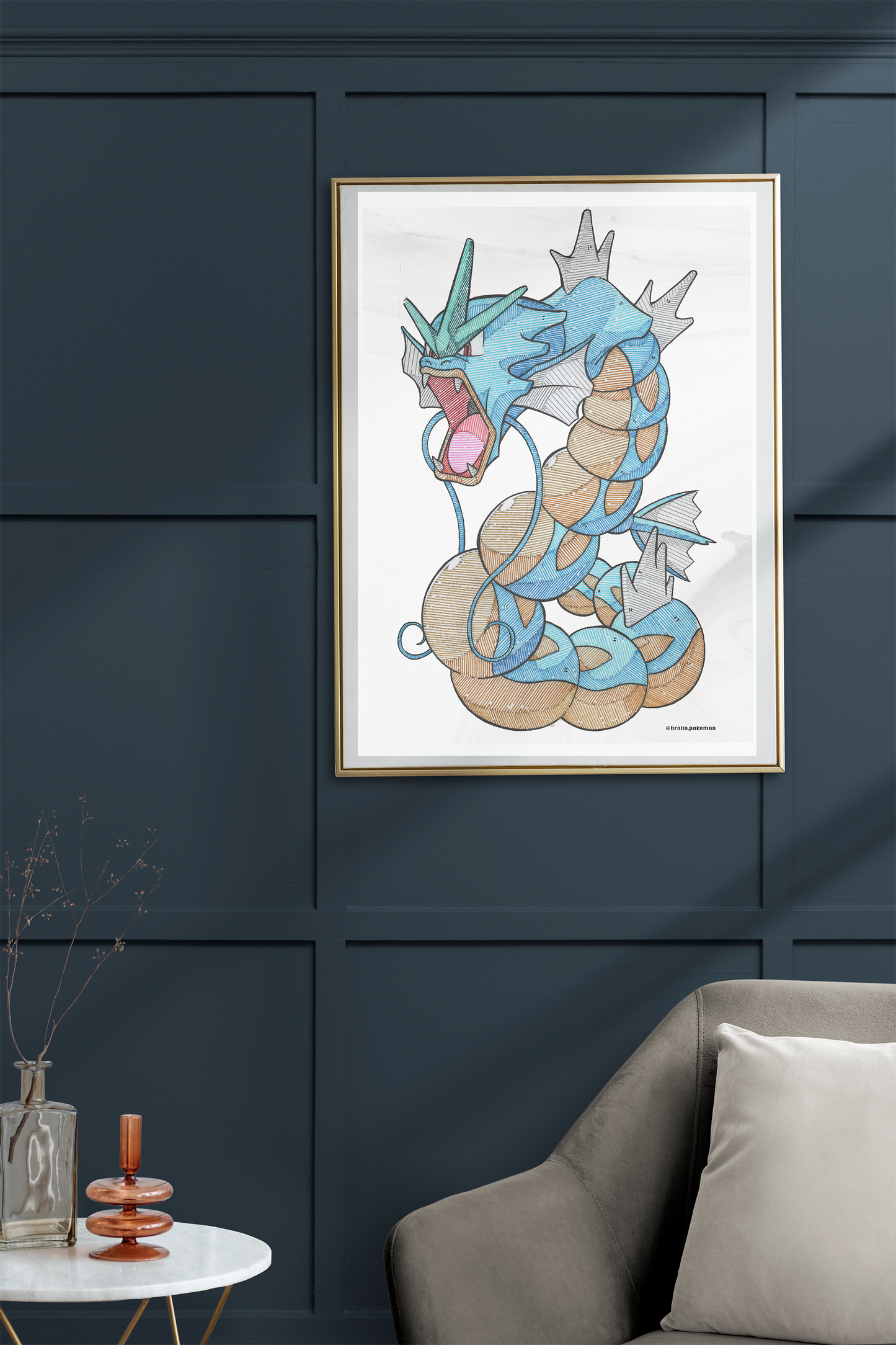 Gyarados Pokédex Print - A3 Size