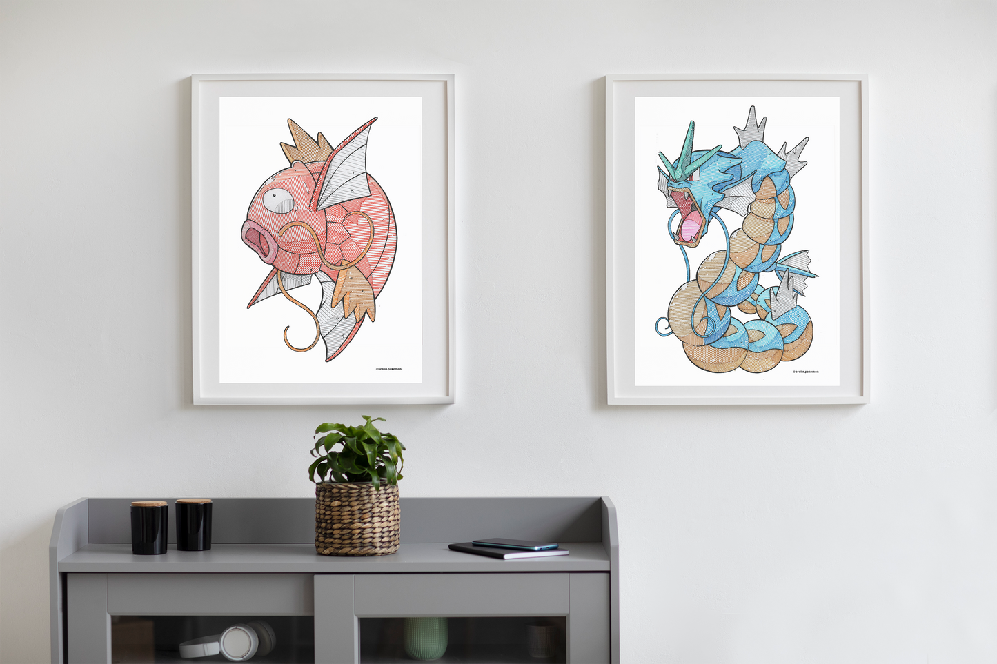 Magikarp & Gyarados Prints - A4 Size