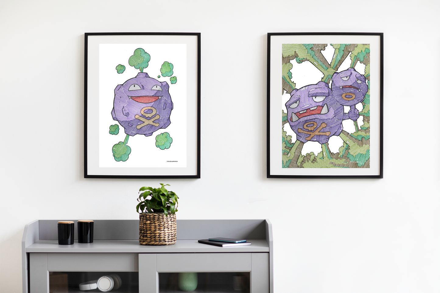 Koffing & Weezing Prints - A4 Size
