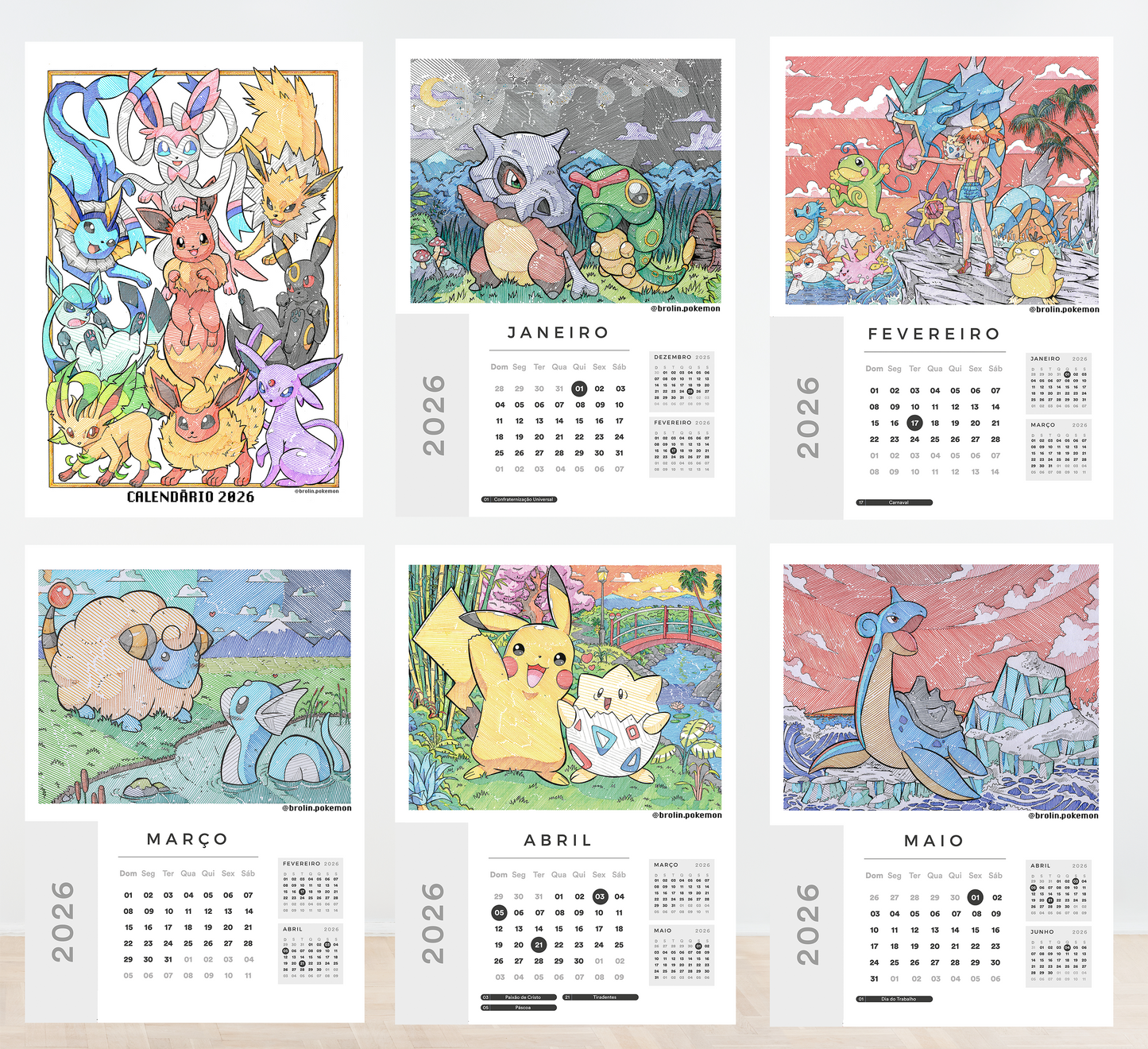 2026 Calendar / Calendário